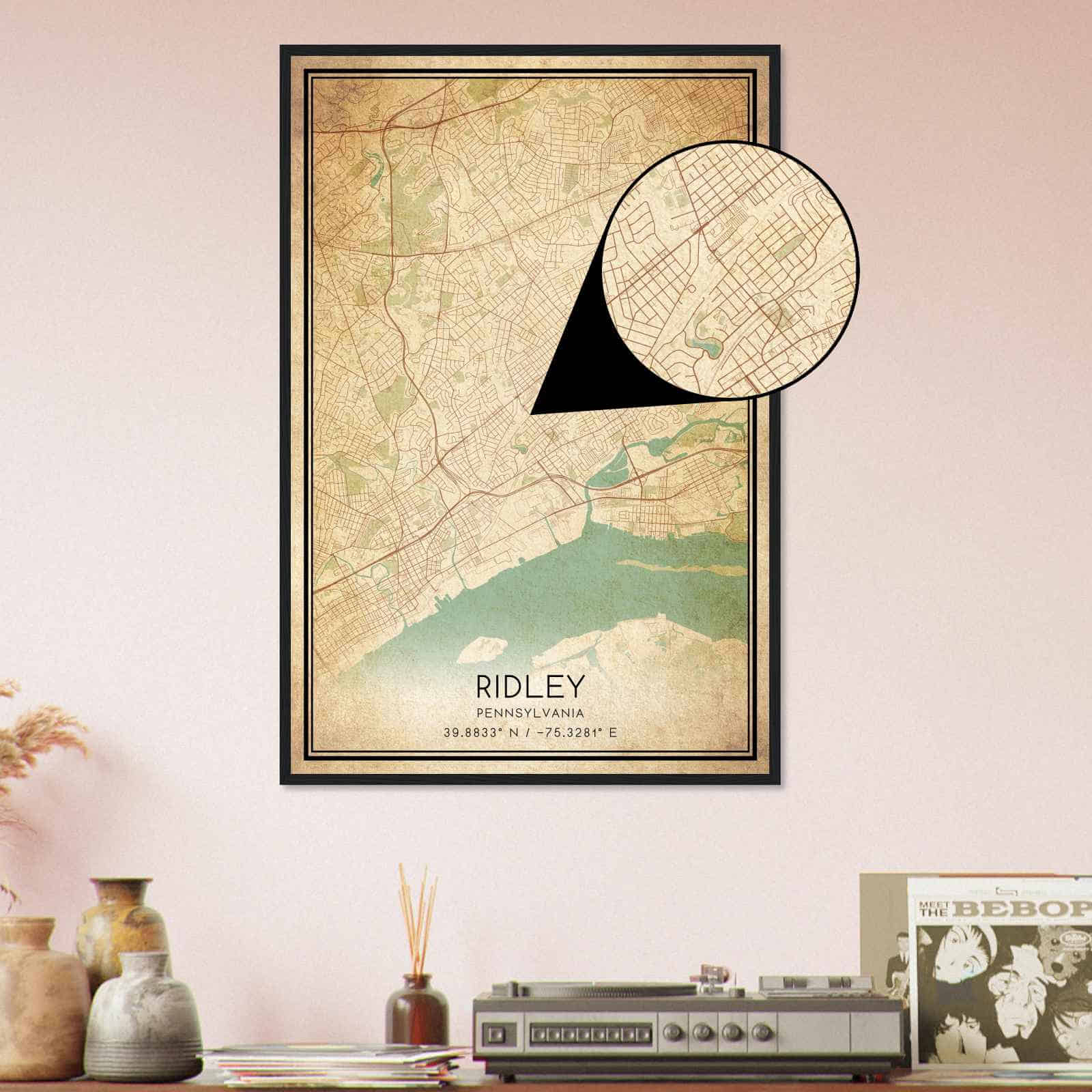Deerfield Kansas Map Poster, Modern Home Decor Wall Art Print (Copy)