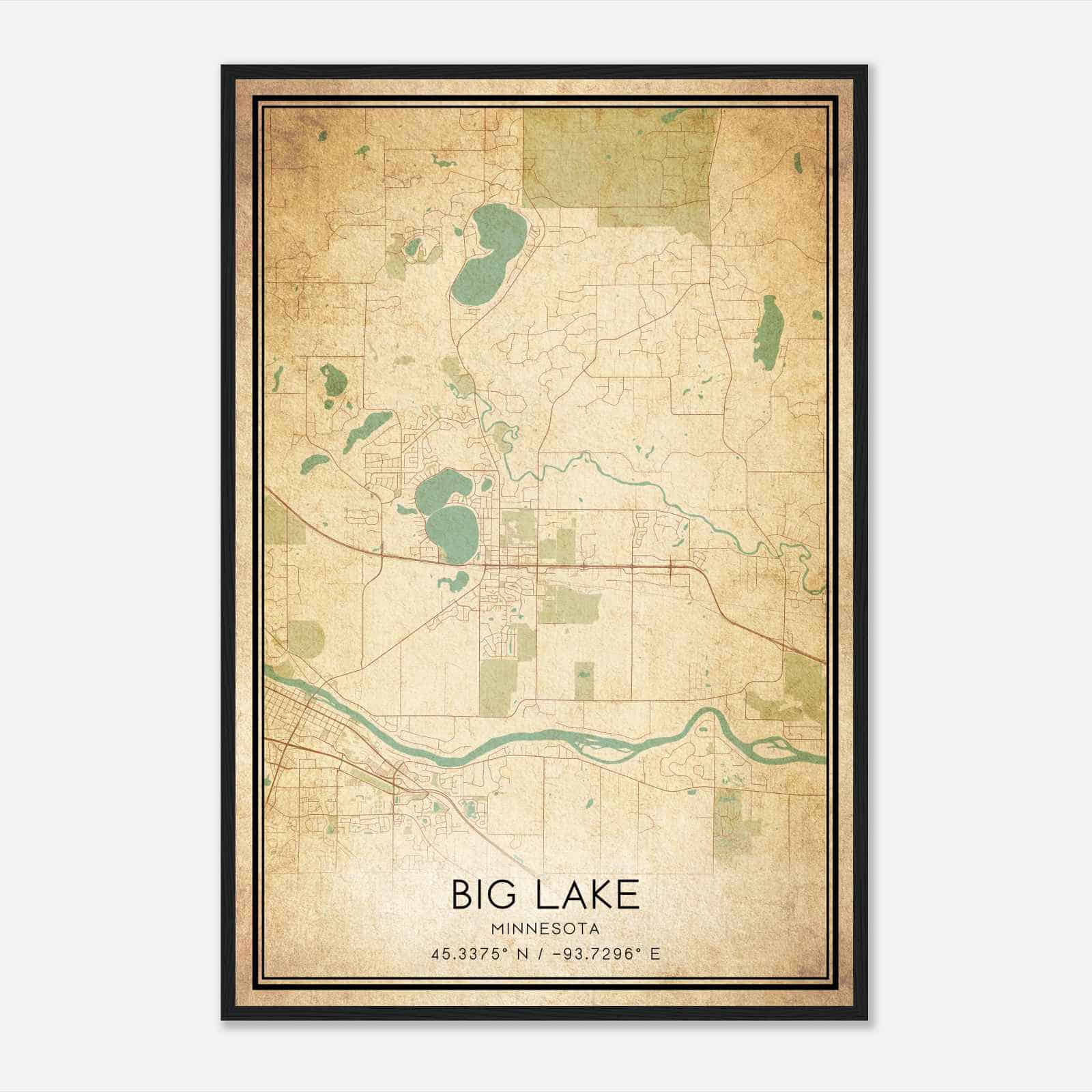 Vintage Big Lake Minnesota Map Poster, Modern Home Decor Wall Art Print Vintage Big Lake Minnesota Map Poster, Modern Home Decor Wall Art Print