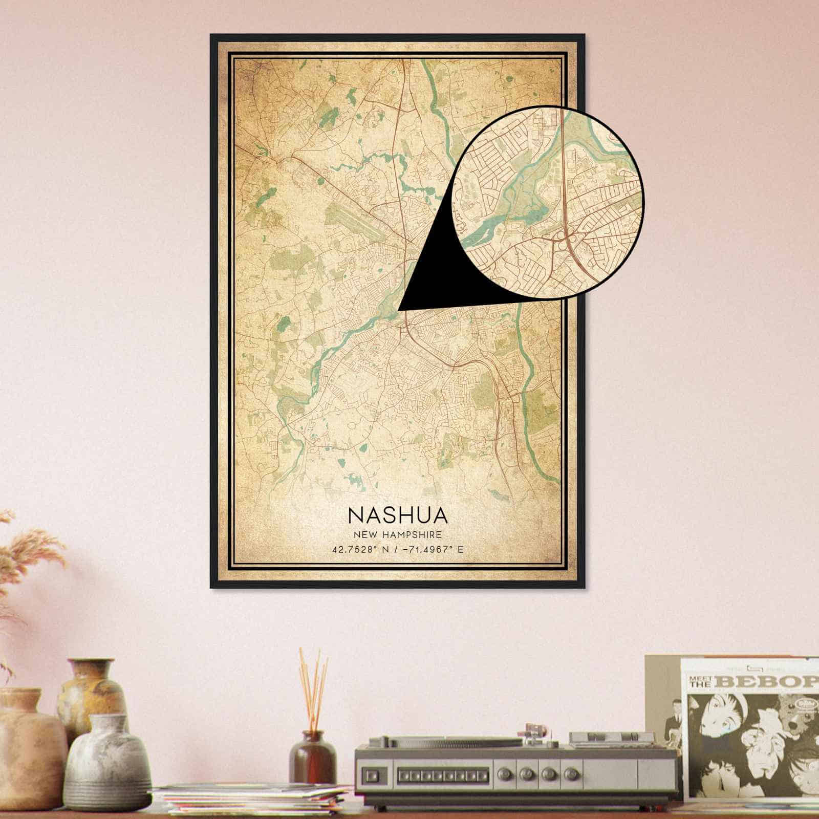 Deerfield Kansas Map Poster, Modern Home Decor Wall Art Print (Copy)
