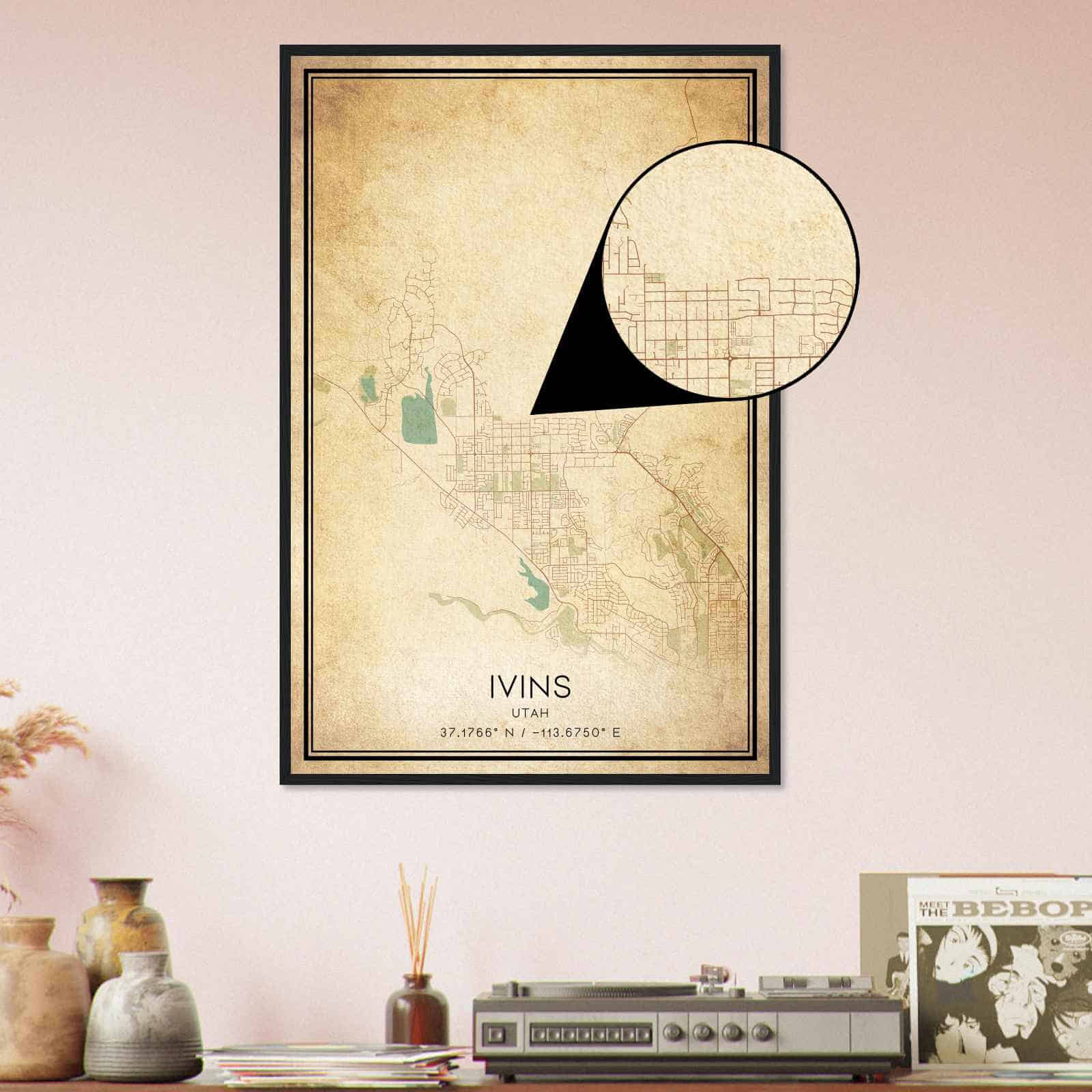 Deerfield Kansas Map Poster, Modern Home Decor Wall Art Print (Copy)