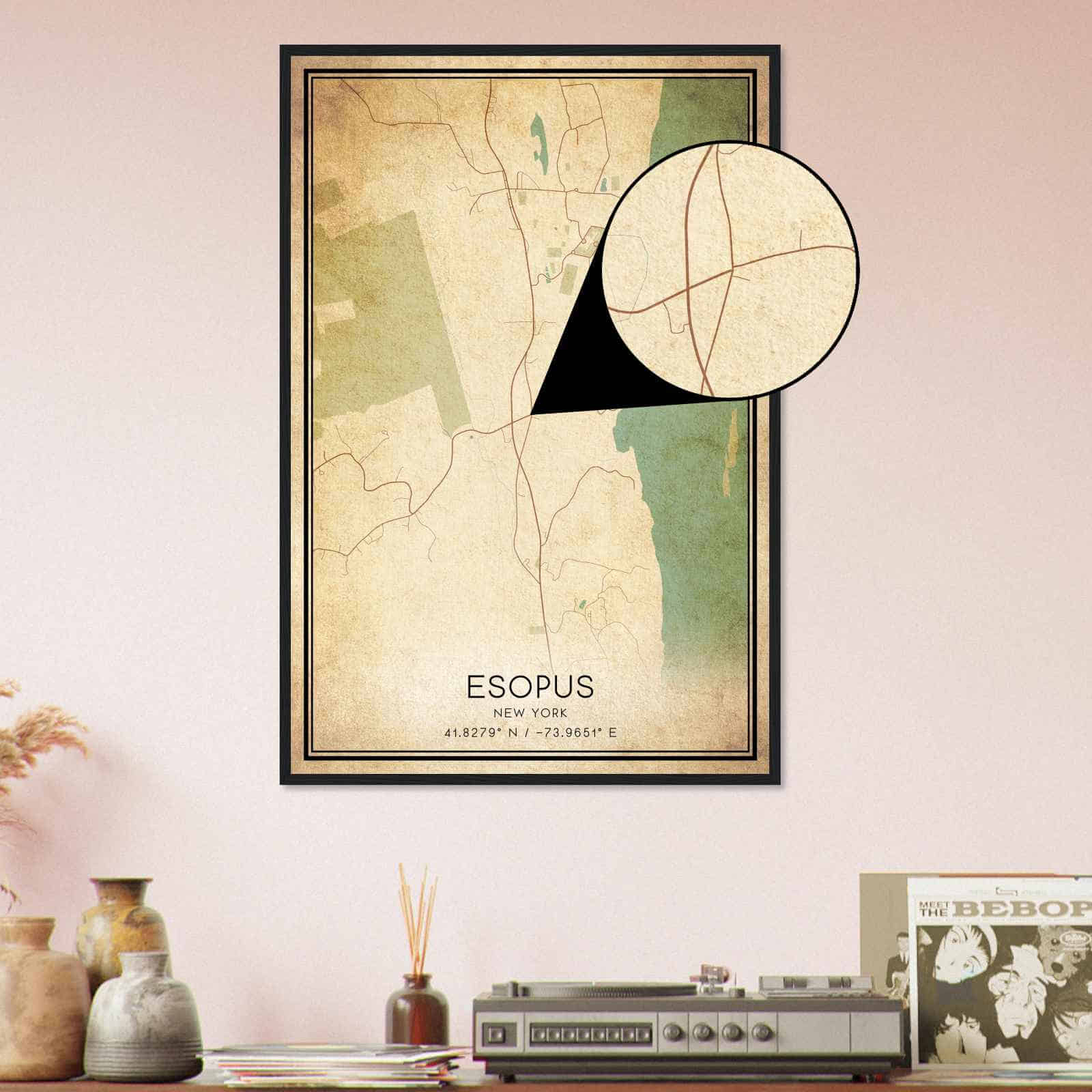 Deerfield Kansas Map Poster, Modern Home Decor Wall Art Print (Copy)