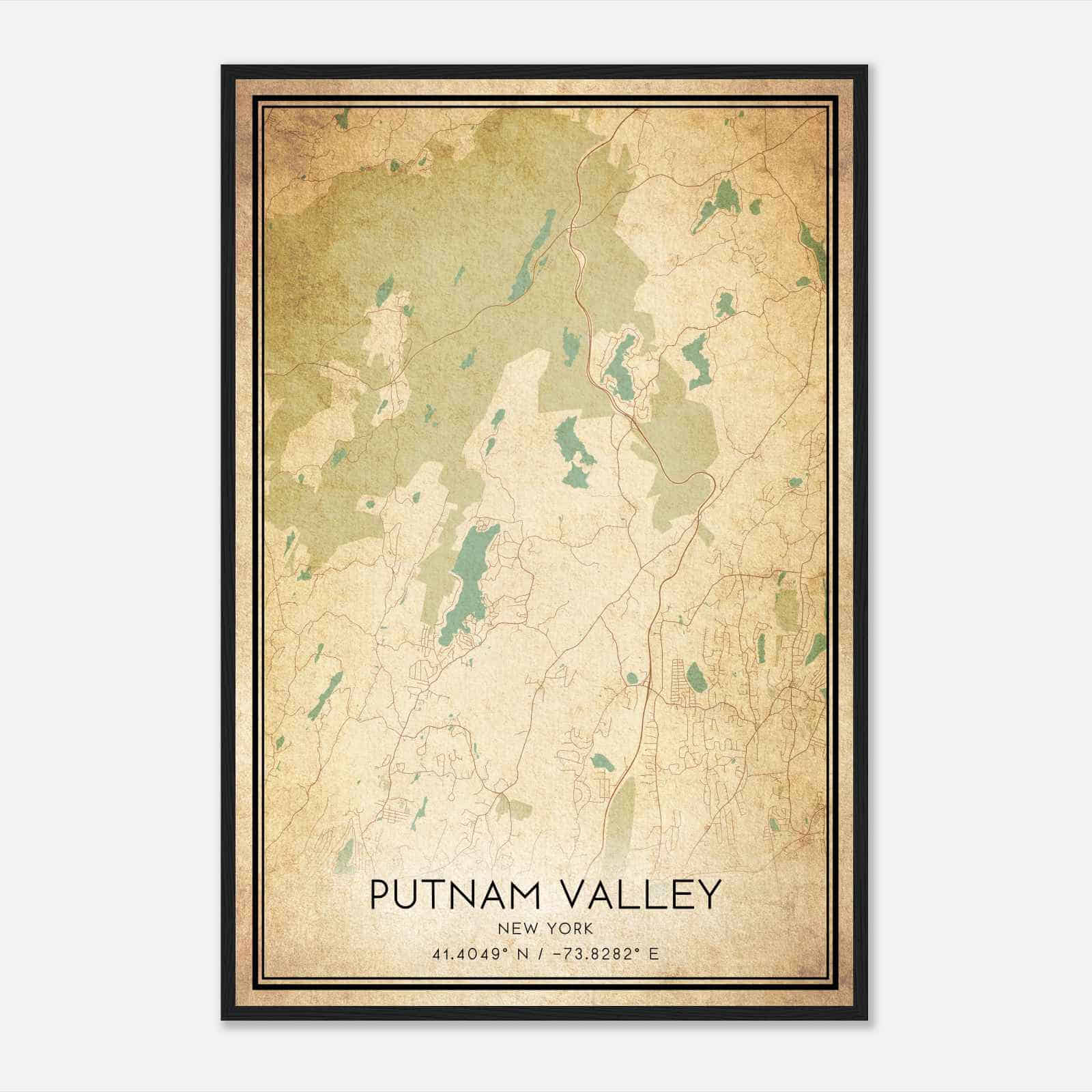 Vintage Putnam Valley New York Map Poster, Modern Home Decor Wall Art Print