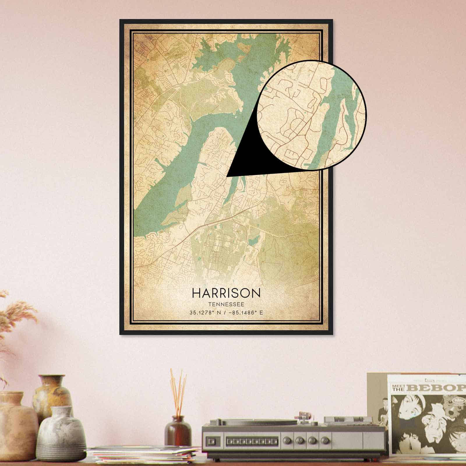 Deerfield Kansas Map Poster, Modern Home Decor Wall Art Print (Copy)