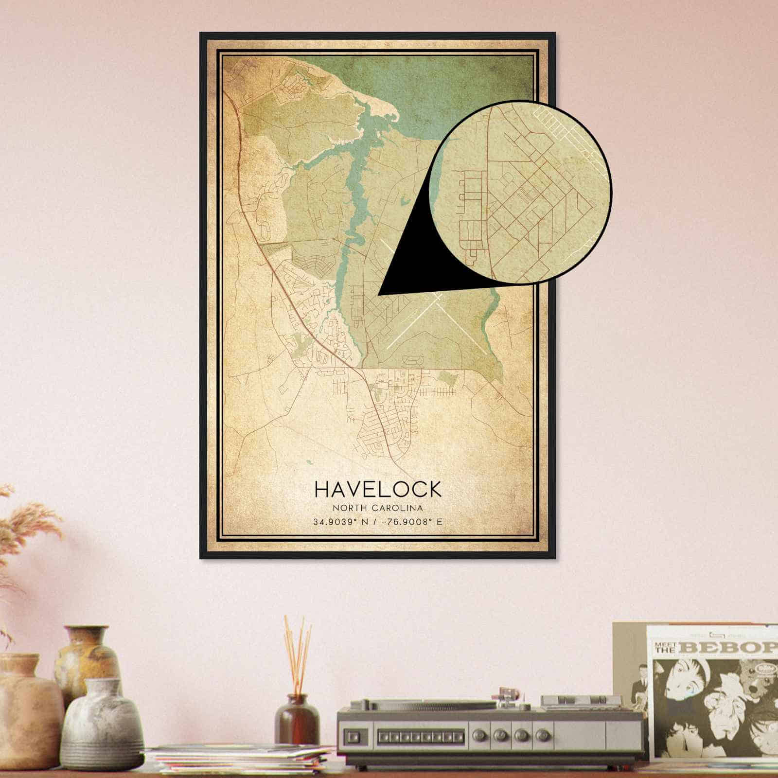 Deerfield Kansas Map Poster, Modern Home Decor Wall Art Print (Copy)