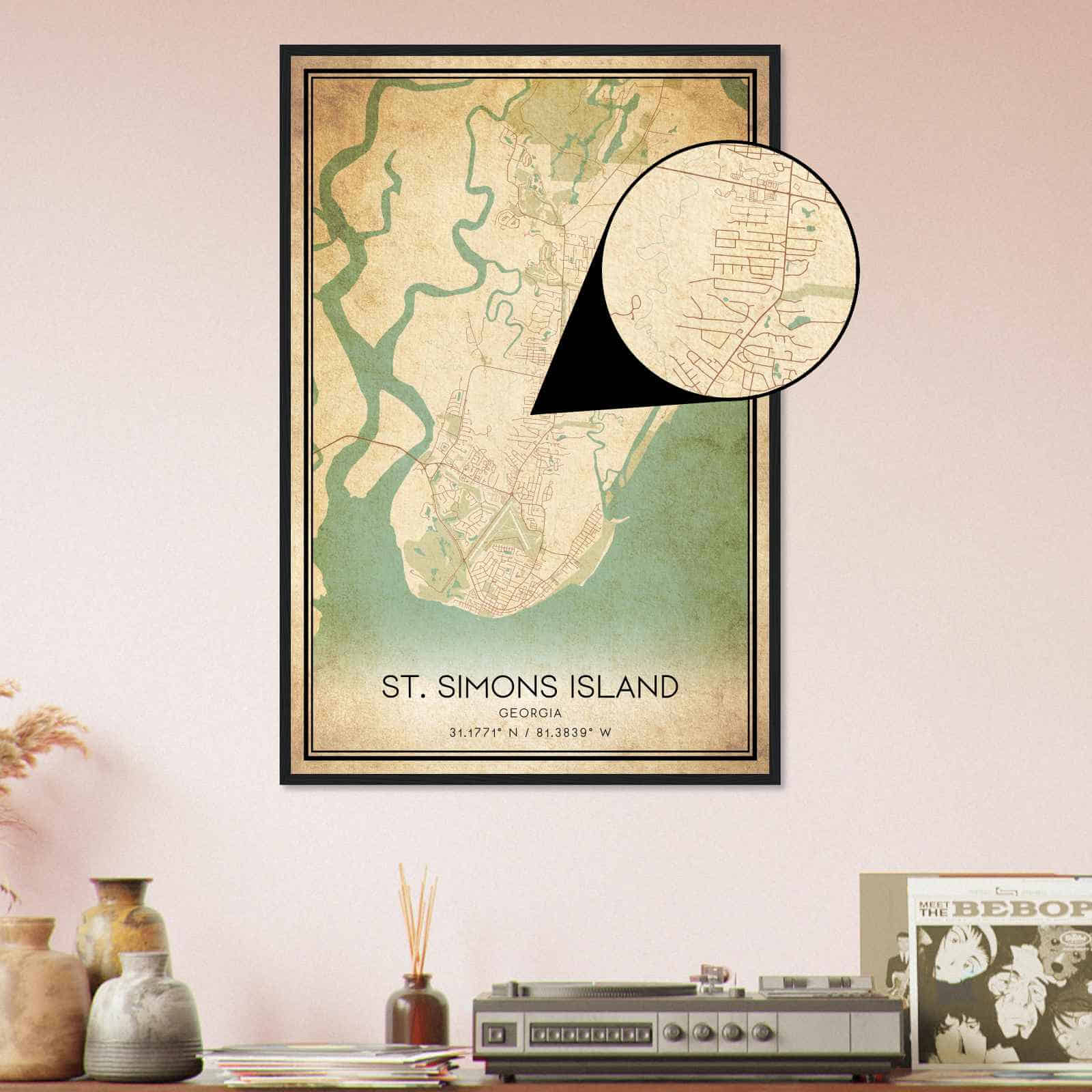 Deerfield Kansas Map Poster, Modern Home Decor Wall Art Print (Copy)