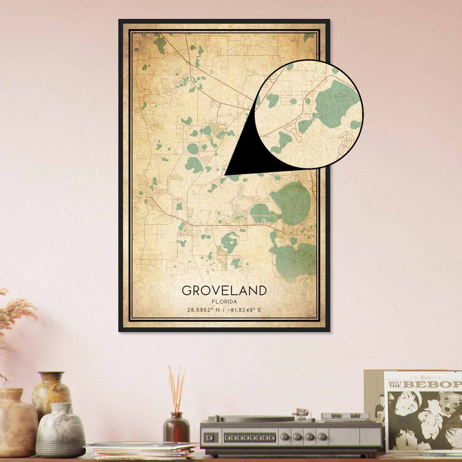 Deerfield Kansas Map Poster, Modern Home Decor Wall Art Print (Copy)