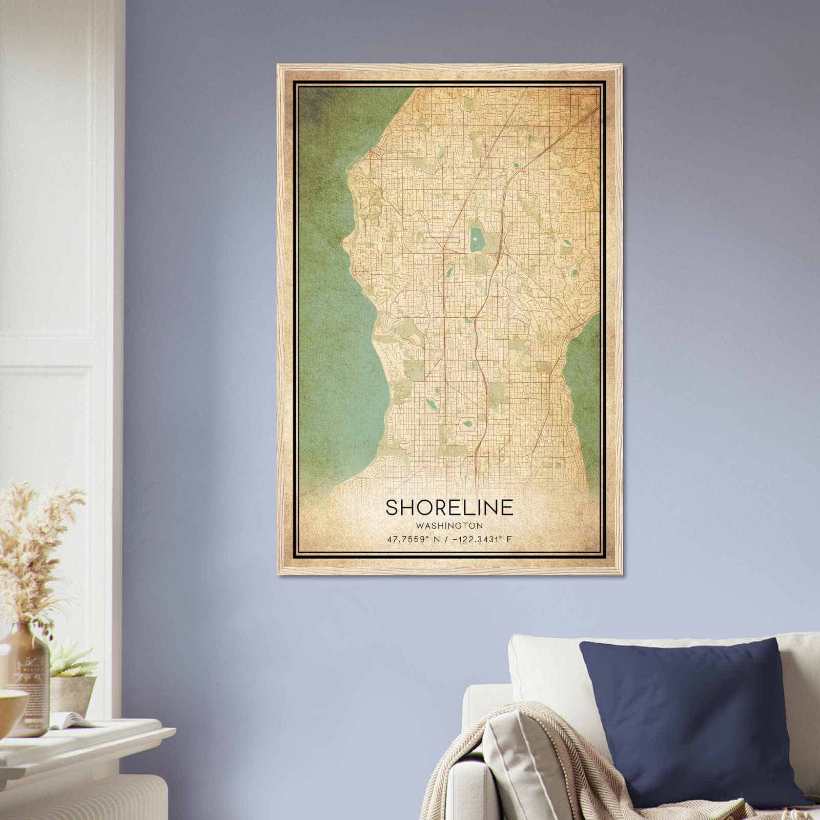 Deerfield Kansas Map Poster, Modern Home Decor Wall Art Print (Copy)