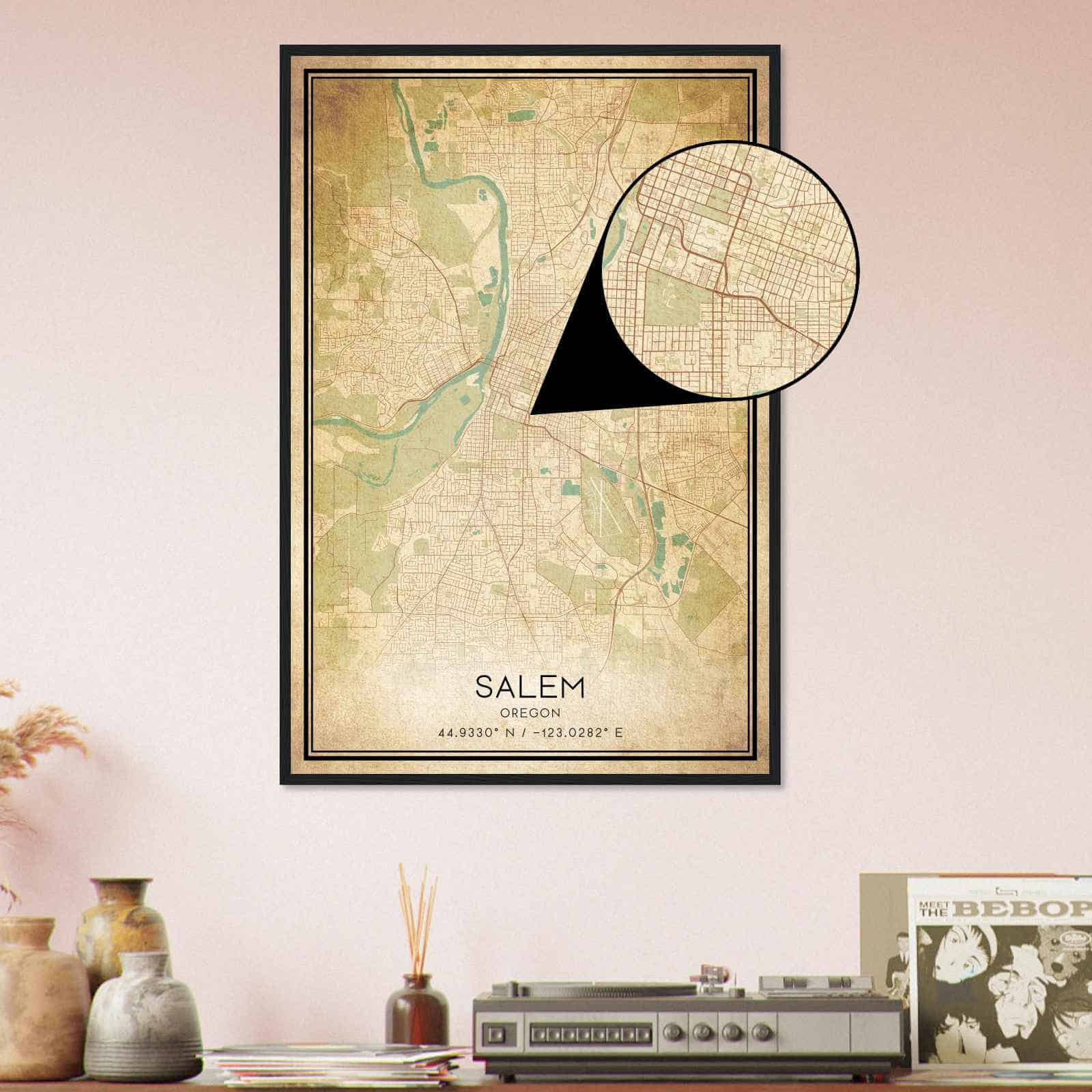 Deerfield Kansas Map Poster, Modern Home Decor Wall Art Print (Copy)