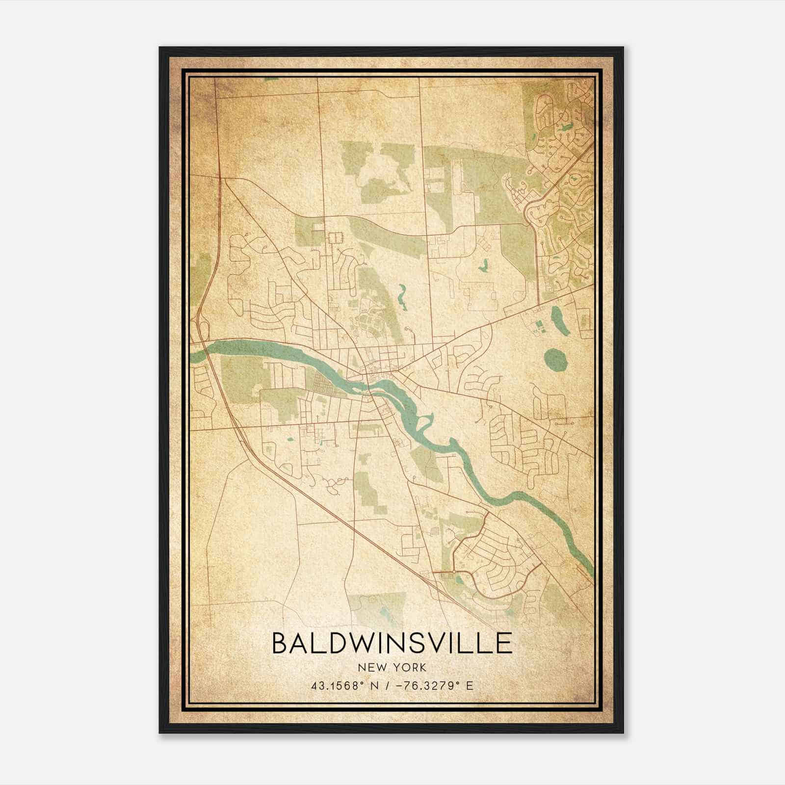 Vintage Baldwinsville New York Map Poster, Modern Home Decor Wall Art Print Vintage Baldwinsville New York Map Poster, Modern Home Decor Wall Art Print
