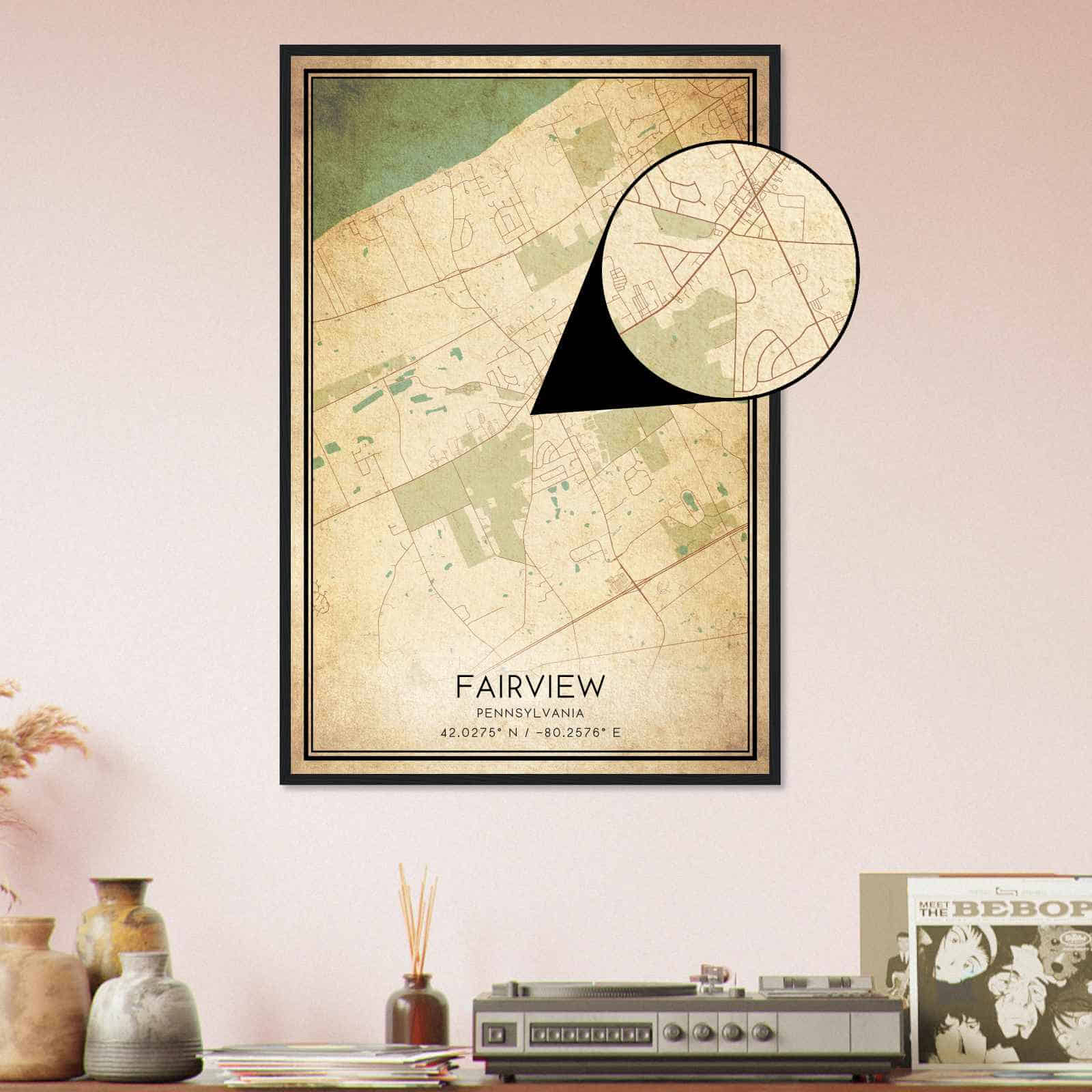 Deerfield Kansas Map Poster, Modern Home Decor Wall Art Print (Copy)