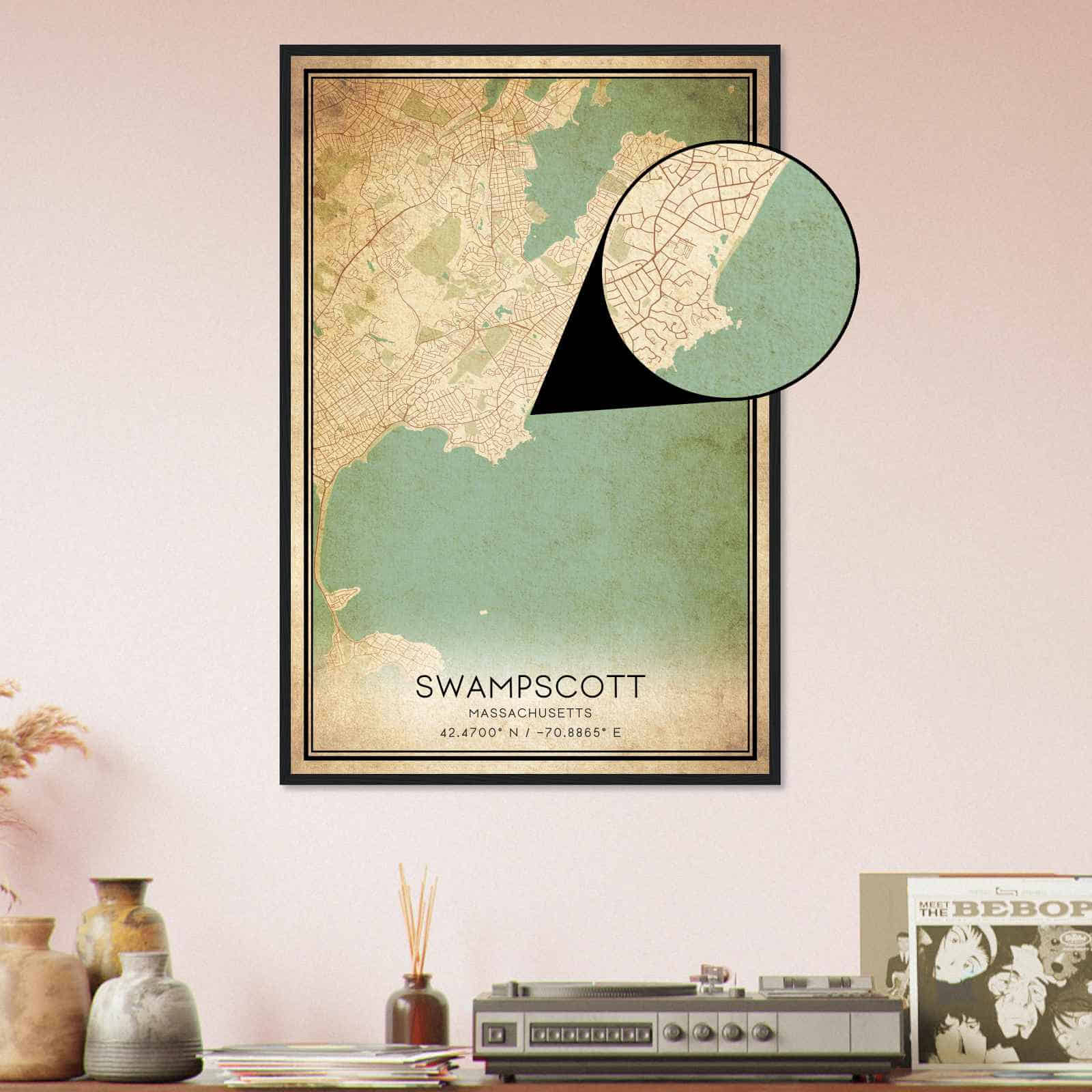 Deerfield Kansas Map Poster, Modern Home Decor Wall Art Print (Copy)