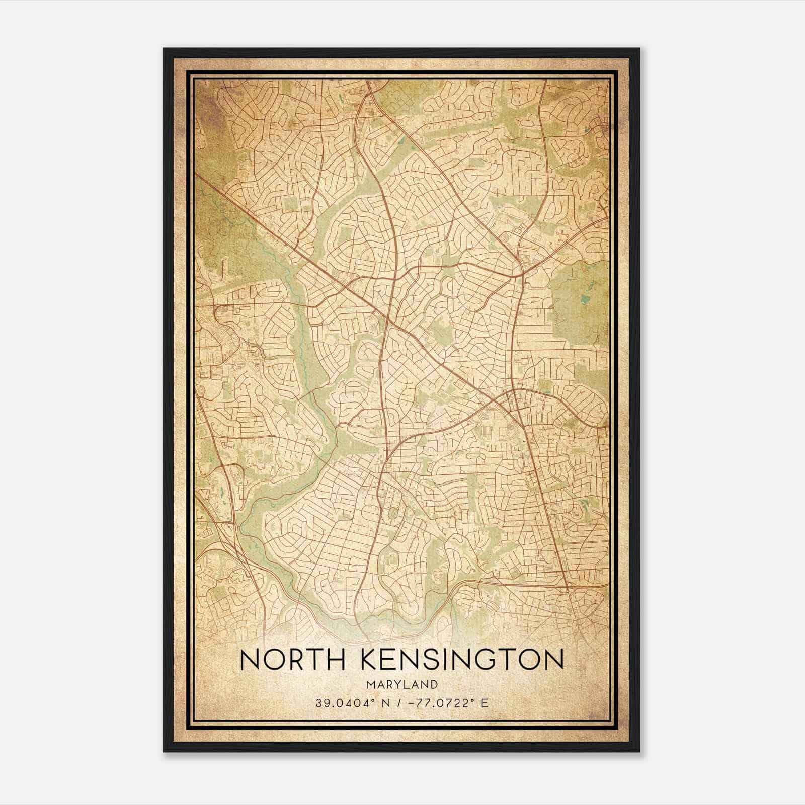 Vintage North Kensington Maryland Map Poster, Modern Home Decor Wall Art Print Vintage North Kensington Maryland Map Poster, Modern Home Decor Wall Art Print