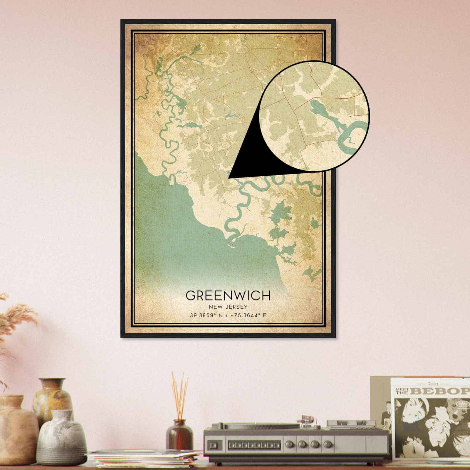 Deerfield Kansas Map Poster, Modern Home Decor Wall Art Print (Copy)