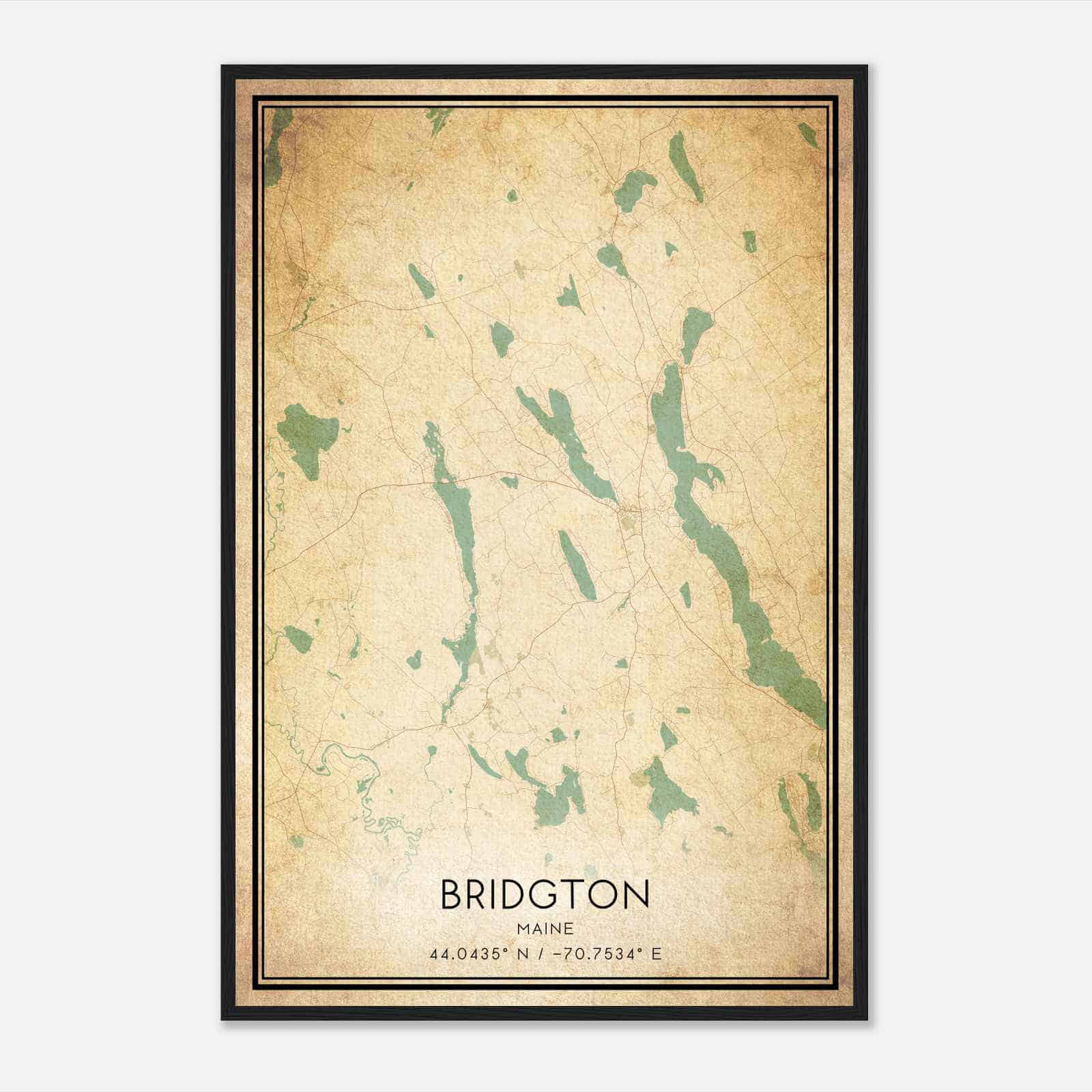 Vintage Bridgton Maine Map Poster, Modern Home Decor Wall Art Print Vintage Bridgton Maine Map Poster, Modern Home Decor Wall Art Print
