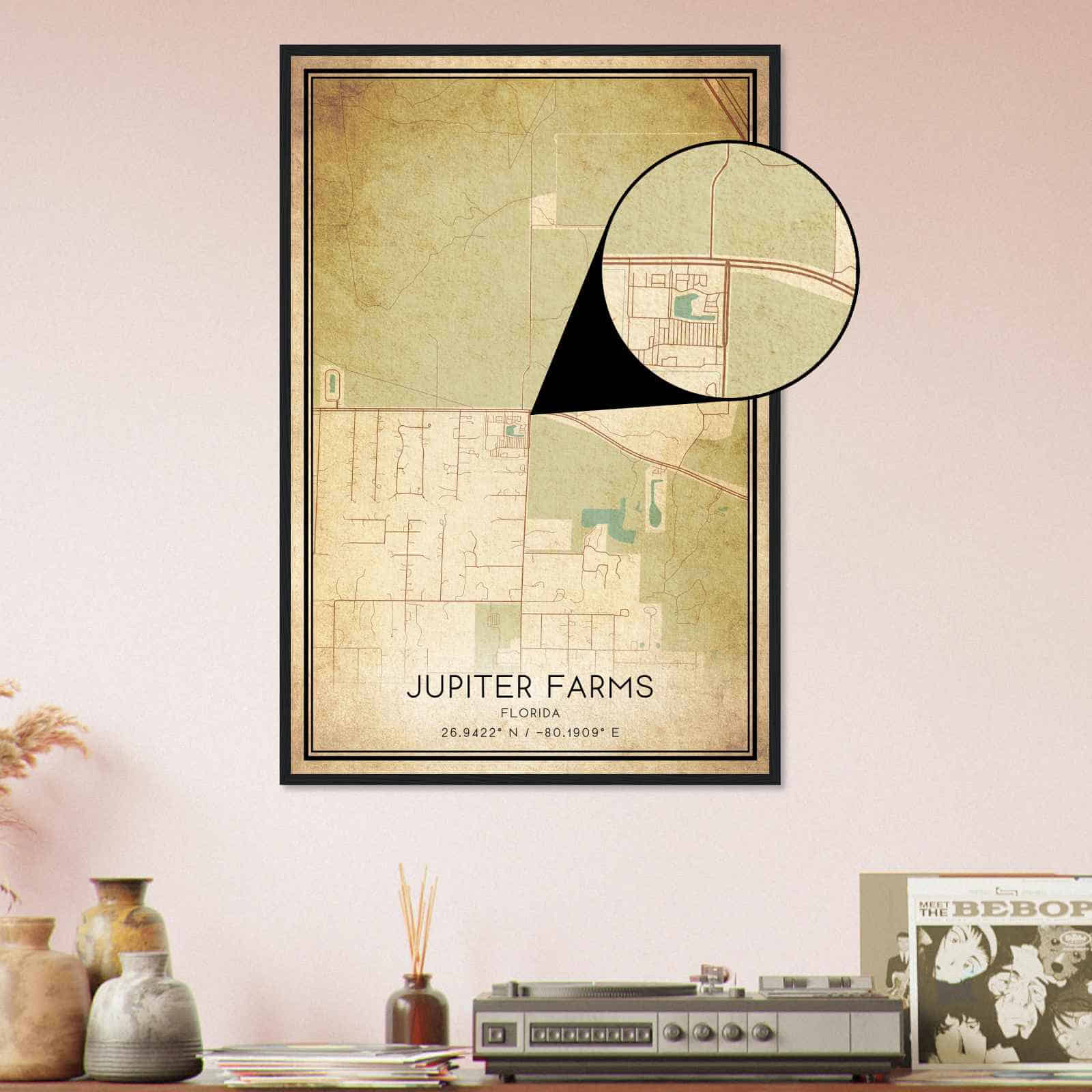 Deerfield Kansas Map Poster, Modern Home Decor Wall Art Print (Copy)