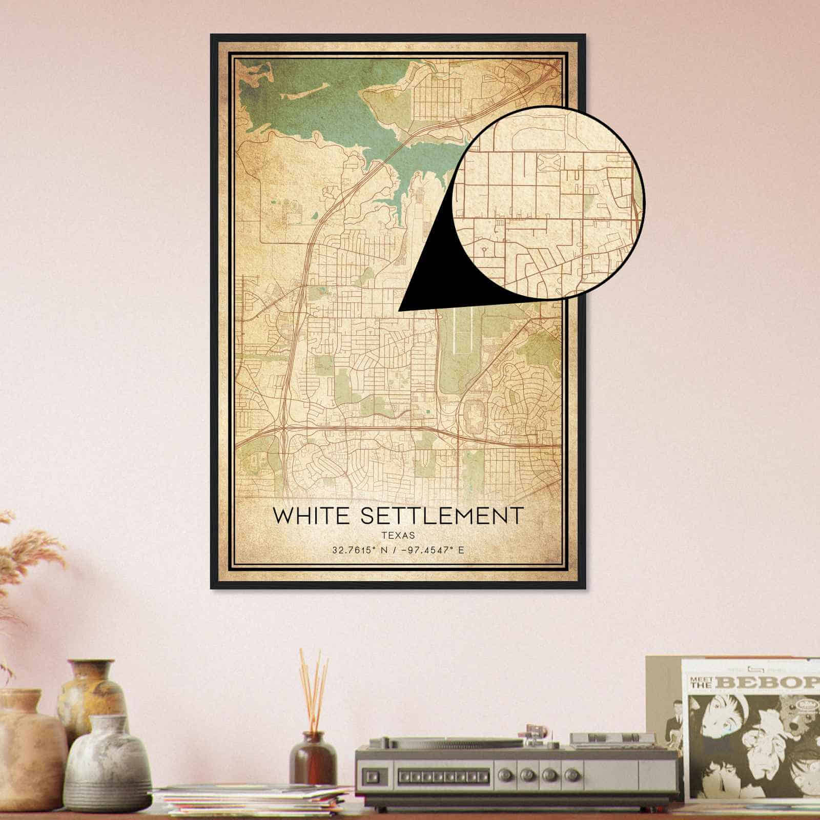 Deerfield Kansas Map Poster, Modern Home Decor Wall Art Print (Copy)