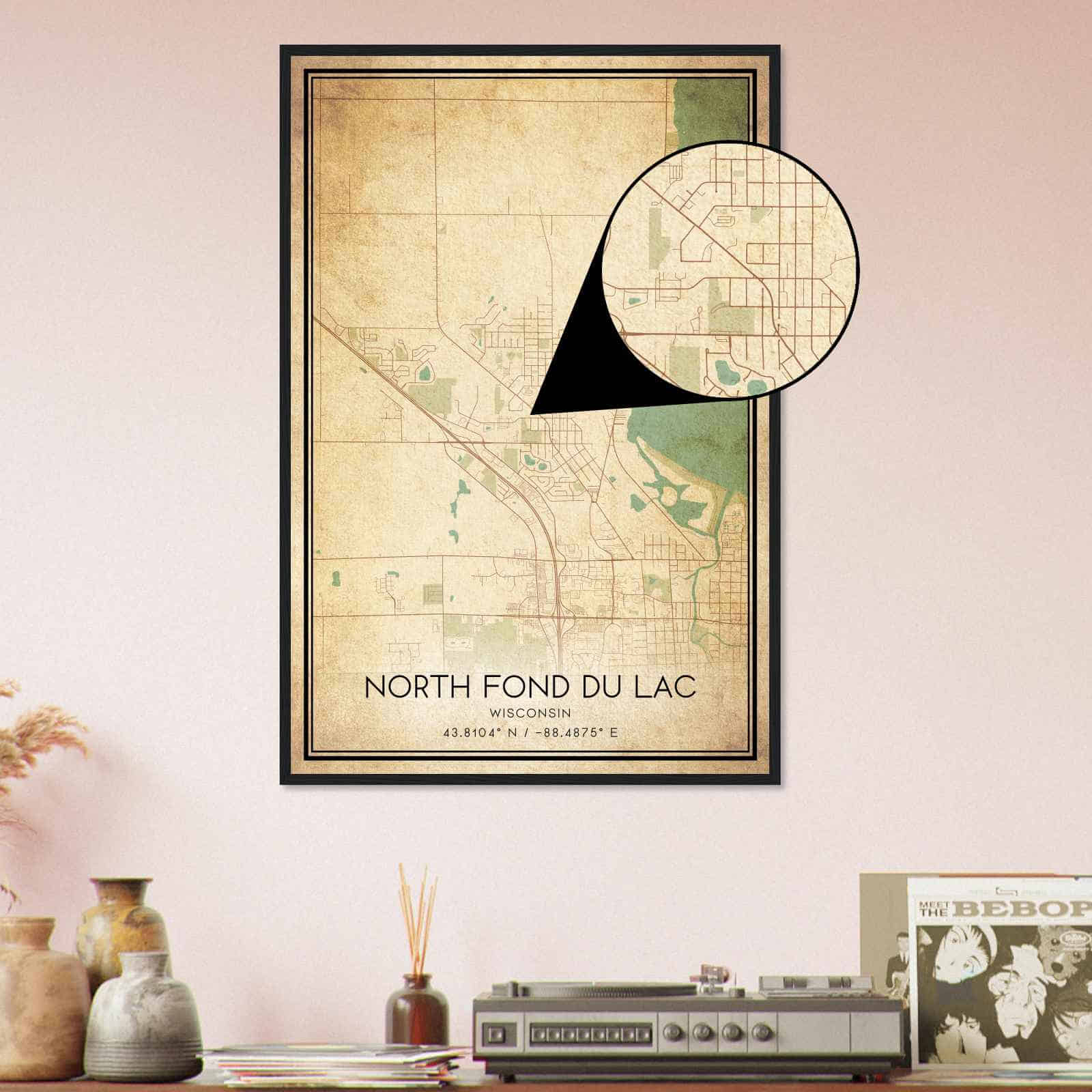 Deerfield Kansas Map Poster, Modern Home Decor Wall Art Print (Copy)