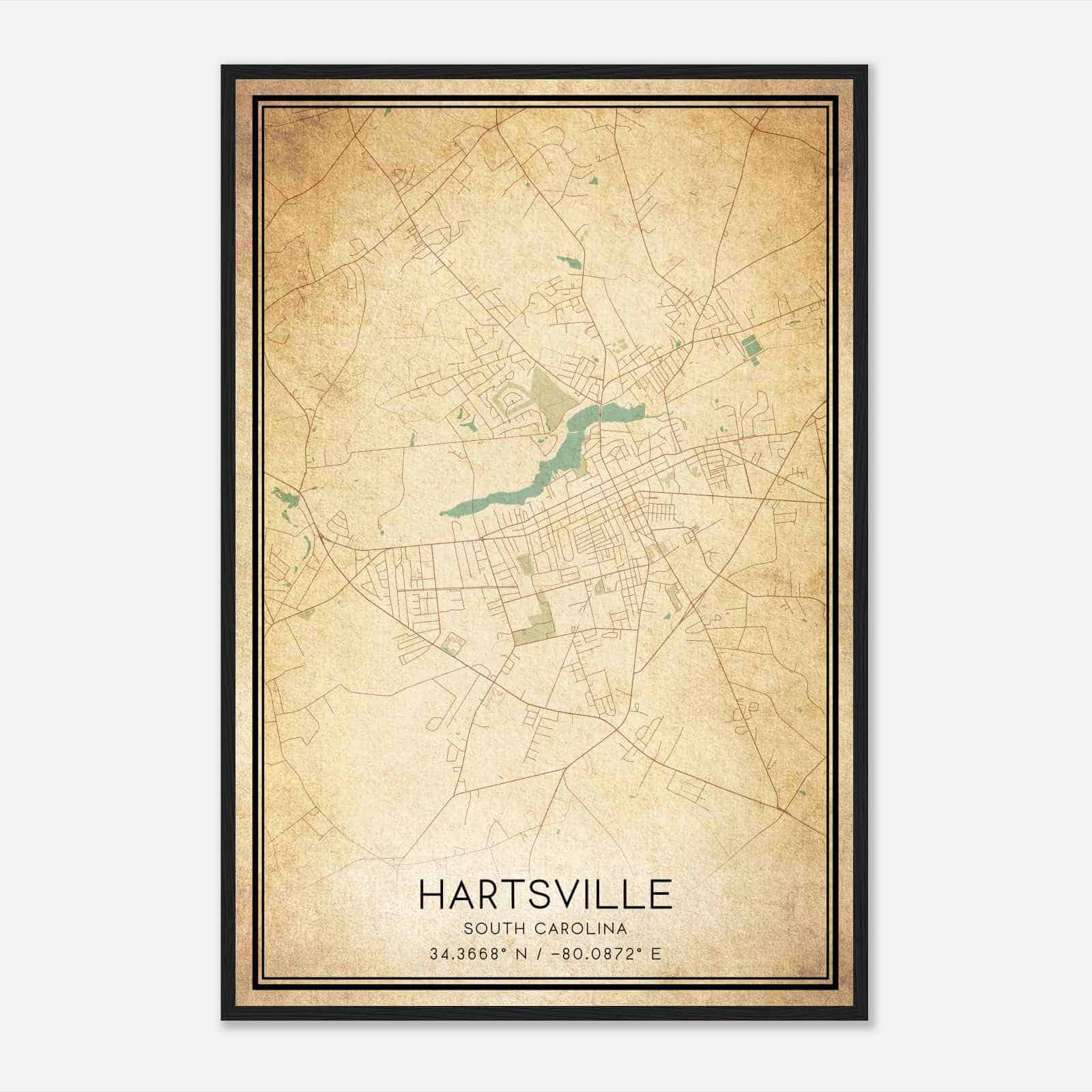 Vintage Hartsville South Carolina Map Poster, Modern Home Decor Wall Art Print Vintage Hartsville South Carolina Map Poster, Modern Home Decor Wall Art Print