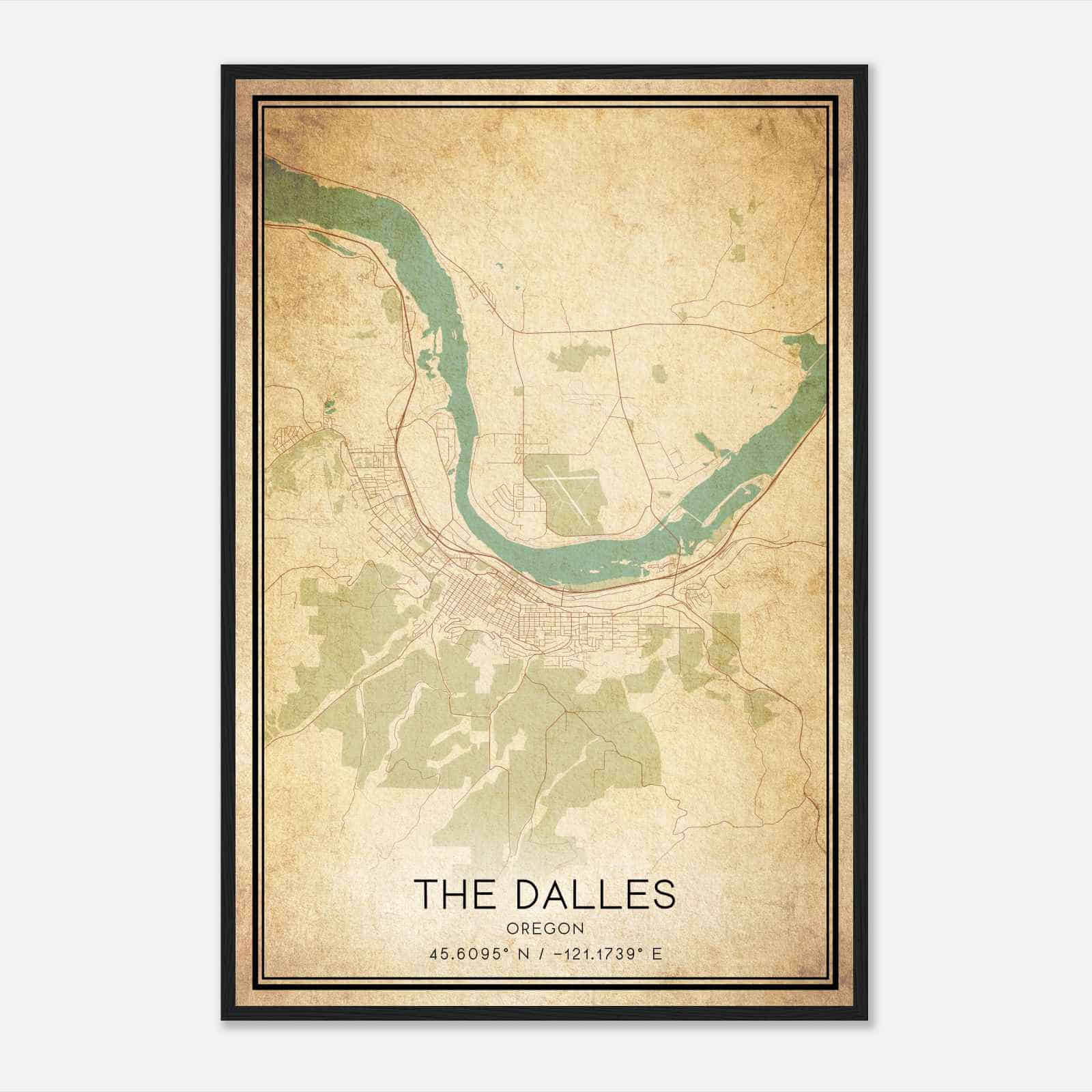 Vintage The Dalles Oregon Map Poster - 2f8deb95e5e3b719574fe8fe5cfce45d