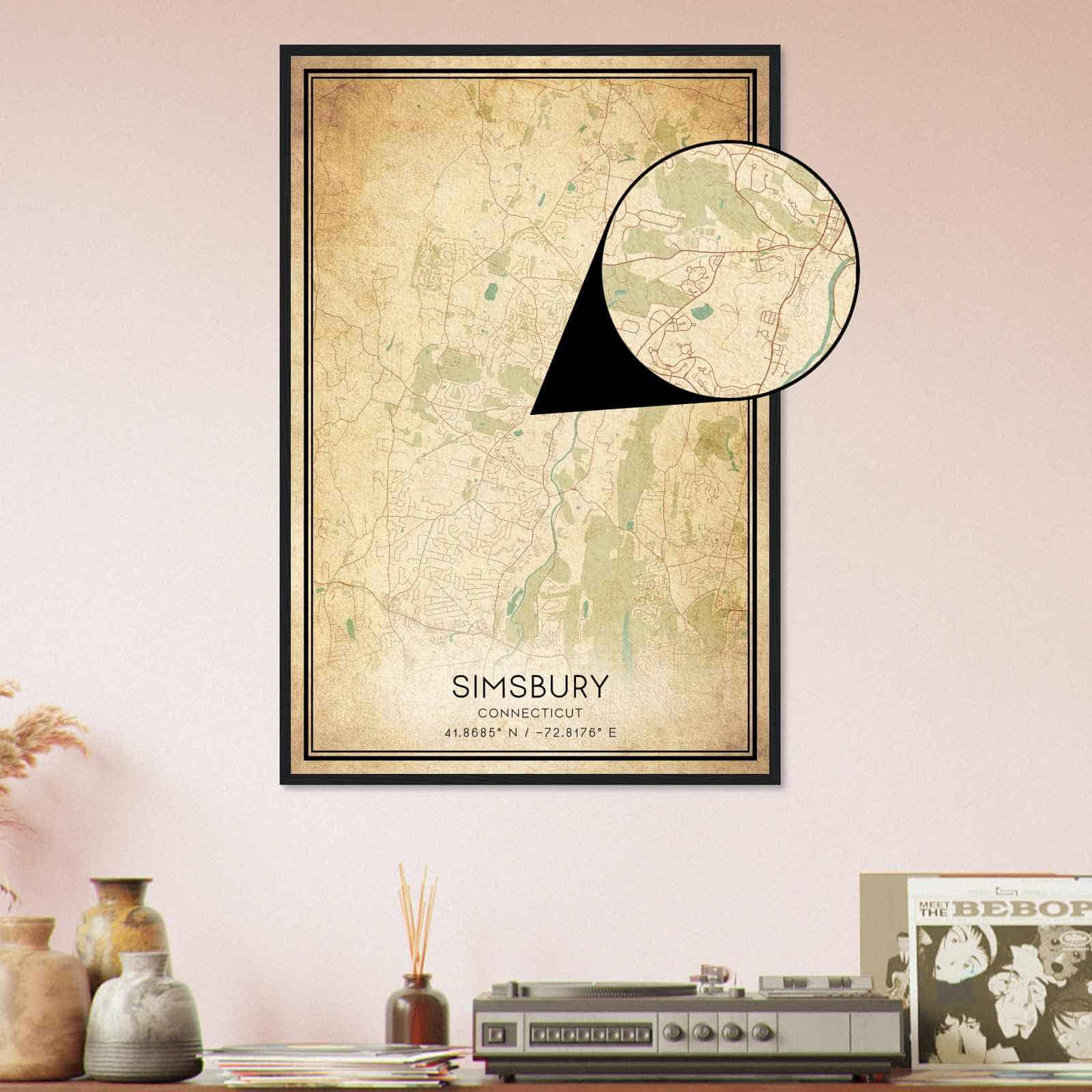 Deerfield Kansas Map Poster, Modern Home Decor Wall Art Print (Copy)