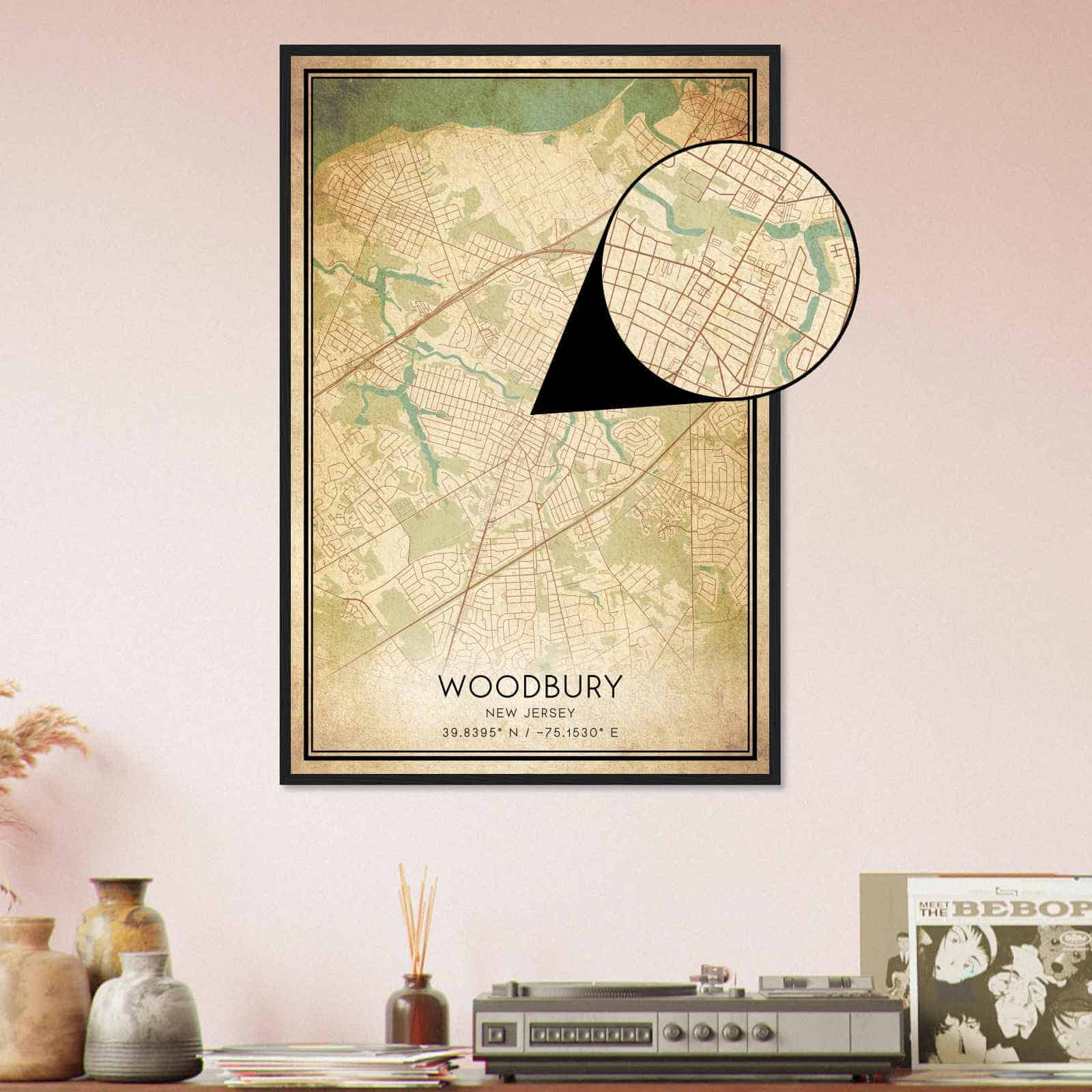 Deerfield Kansas Map Poster, Modern Home Decor Wall Art Print (Copy)