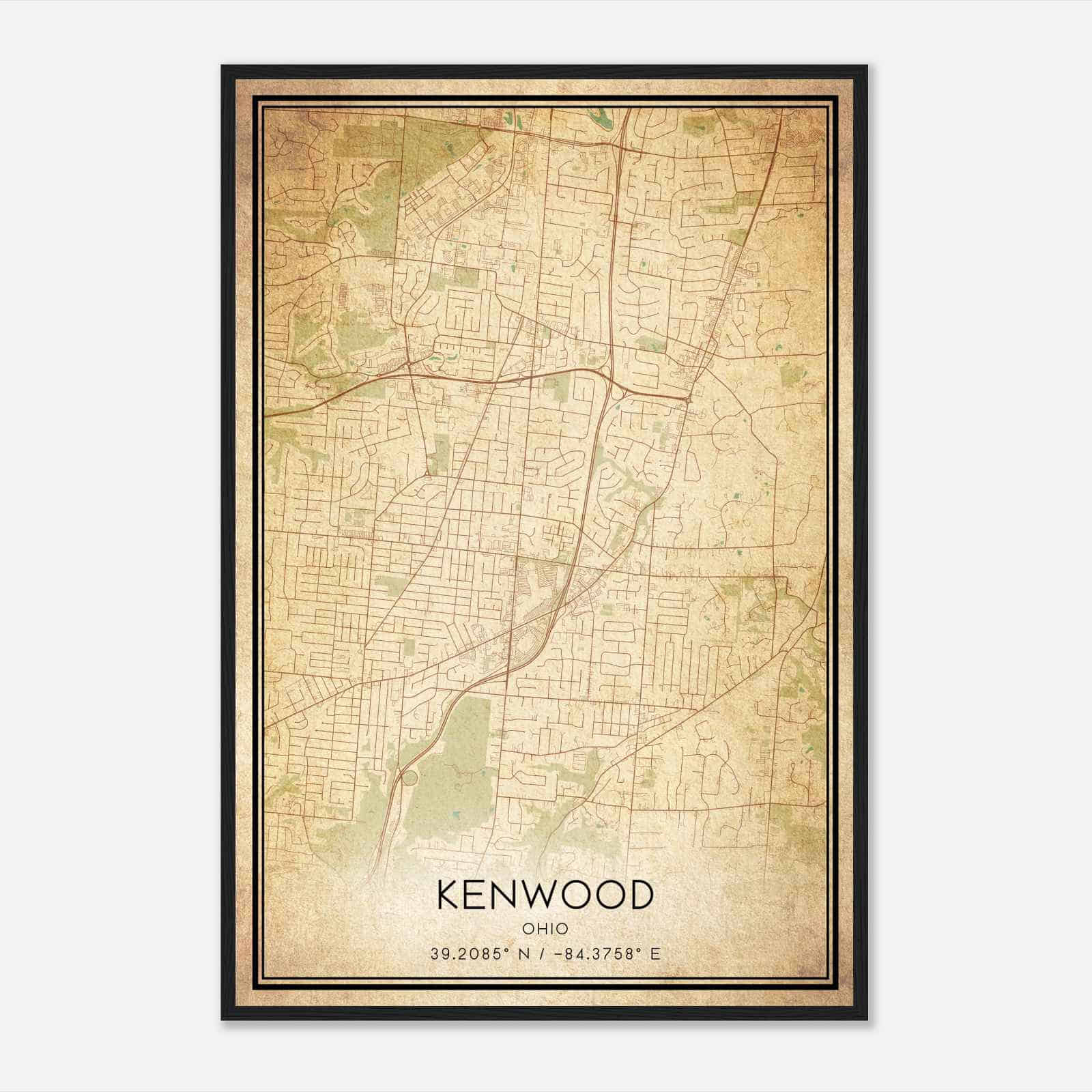 Vintage Kenwood Ohio Map Poster, Modern Home Decor Wall Art Print Vintage Kenwood Ohio Map Poster, Modern Home Decor Wall Art Print