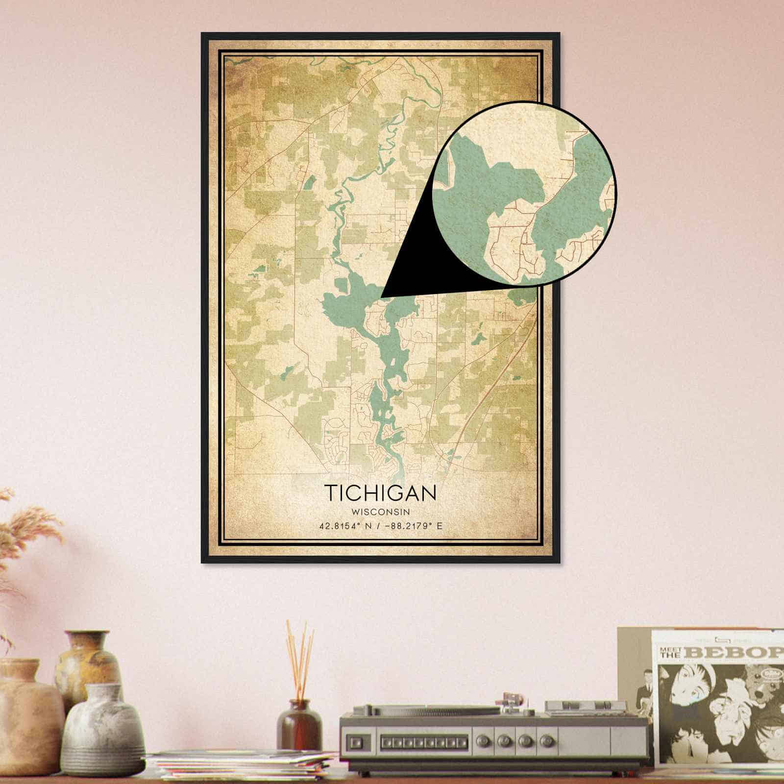 Deerfield Kansas Map Poster, Modern Home Decor Wall Art Print (Copy)