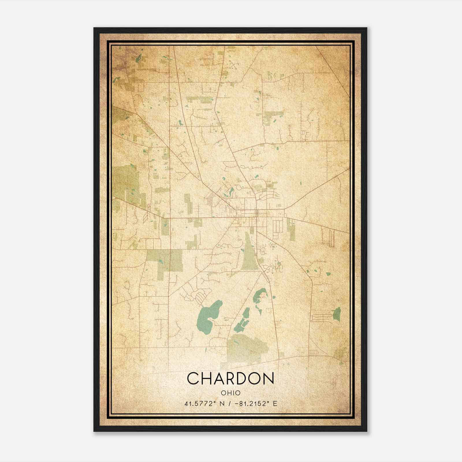 Vintage Chardon Ohio Map Poster, Modern Home Decor Wall Art Print Vintage Chardon Ohio Map Poster, Modern Home Decor Wall Art Print