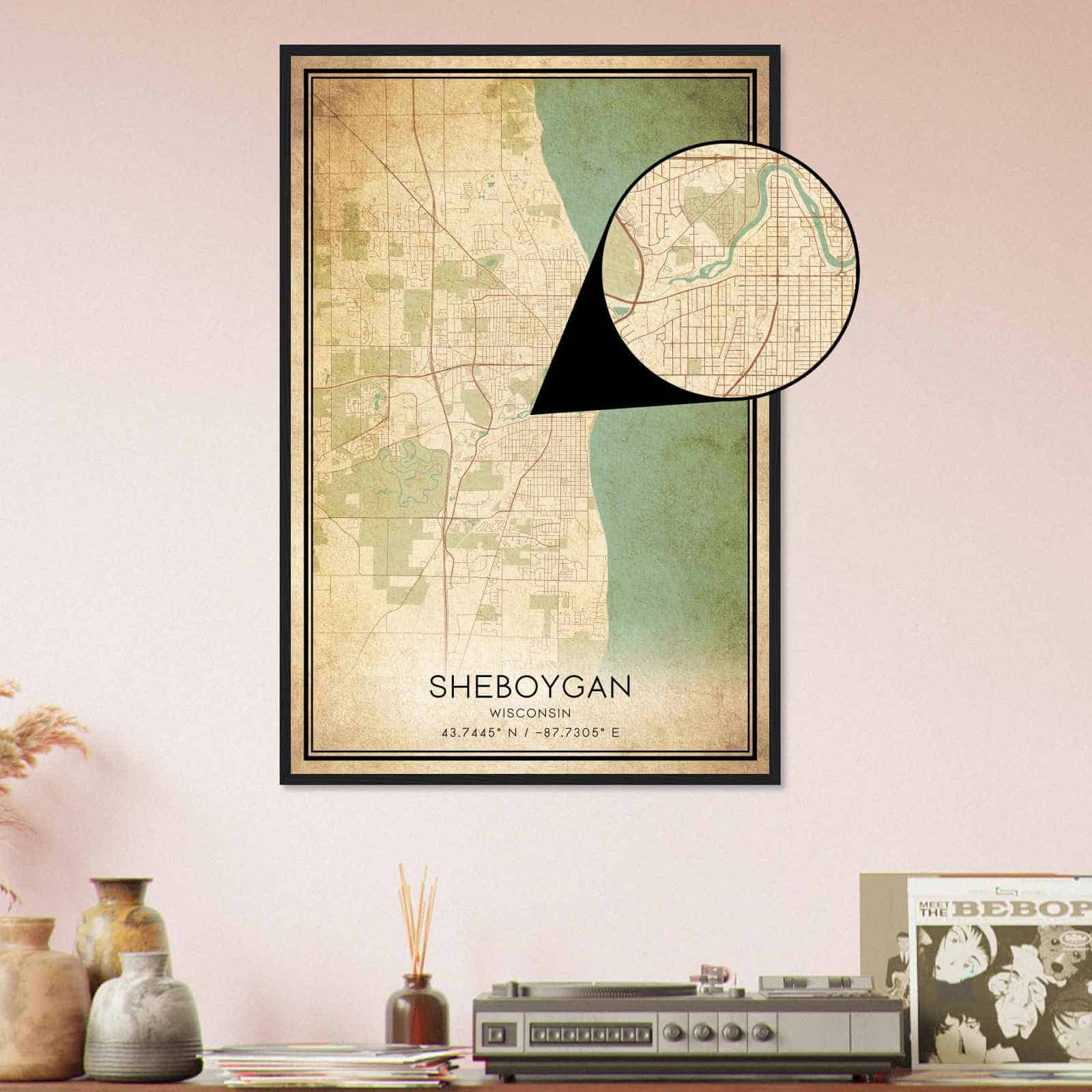 Deerfield Kansas Map Poster, Modern Home Decor Wall Art Print (Copy)