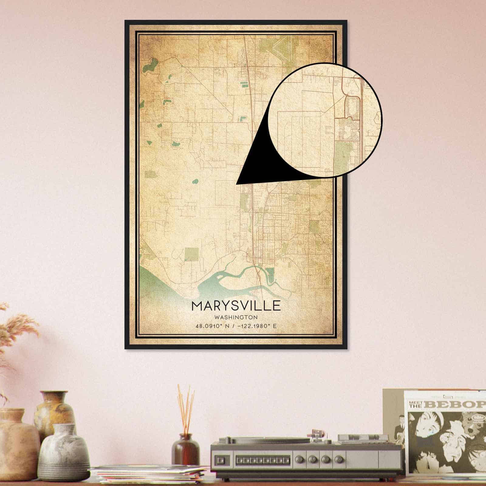Deerfield Kansas Map Poster, Modern Home Decor Wall Art Print (Copy)