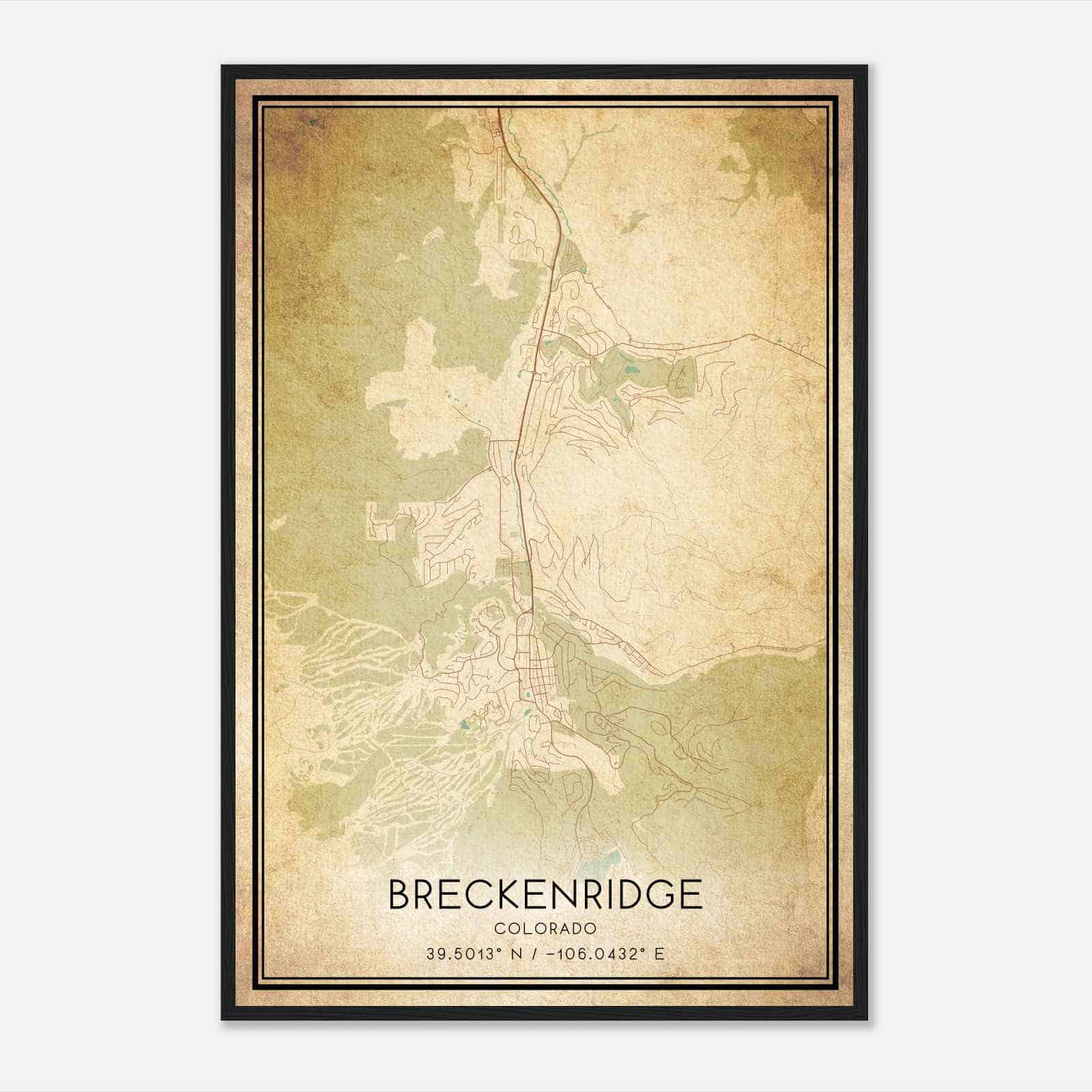Vintage Breckenridge Colorado Map Poster, Modern Home Decor Wall Art Print Vintage Breckenridge Colorado Map Poster, Modern Home Decor Wall Art Print