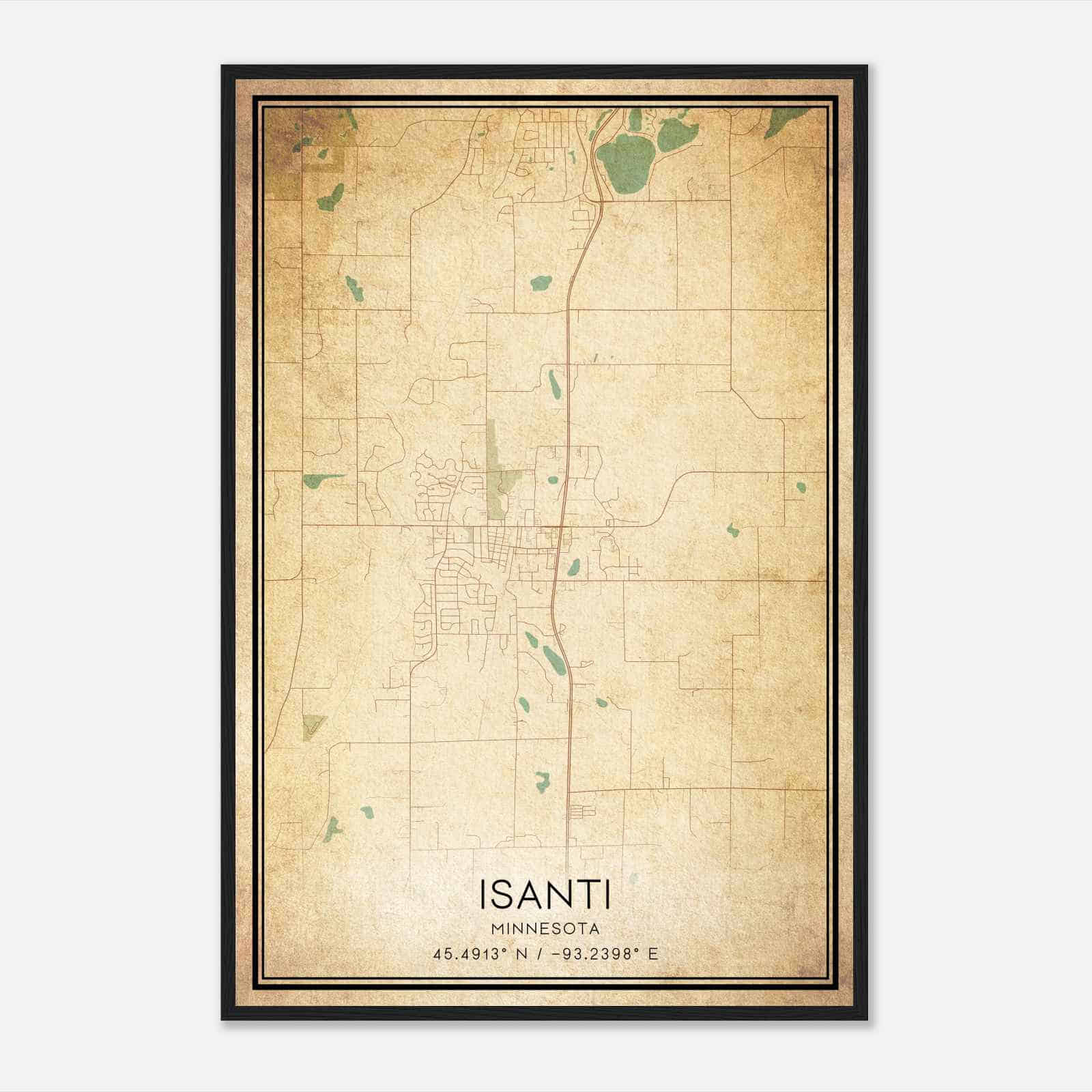 Vintage Isanti Minnesota Map Poster, Modern Home Decor Wall Art Print Vintage Isanti Minnesota Map Poster, Modern Home Decor Wall Art Print