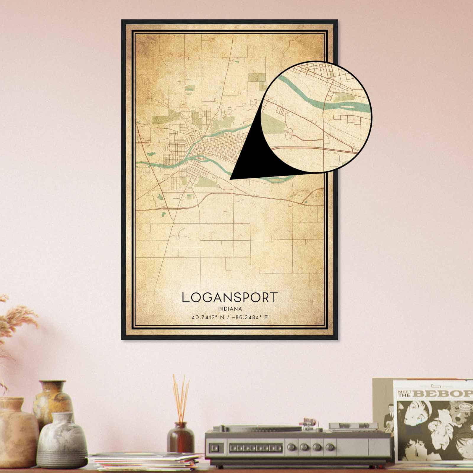 Deerfield Kansas Map Poster, Modern Home Decor Wall Art Print (Copy)