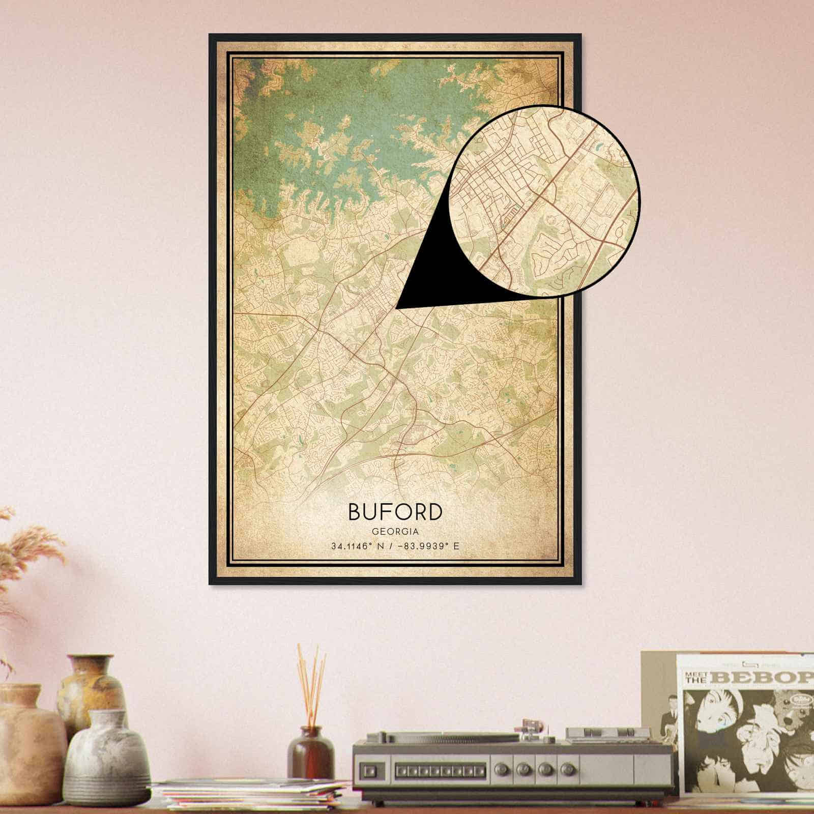 Deerfield Kansas Map Poster, Modern Home Decor Wall Art Print (Copy)