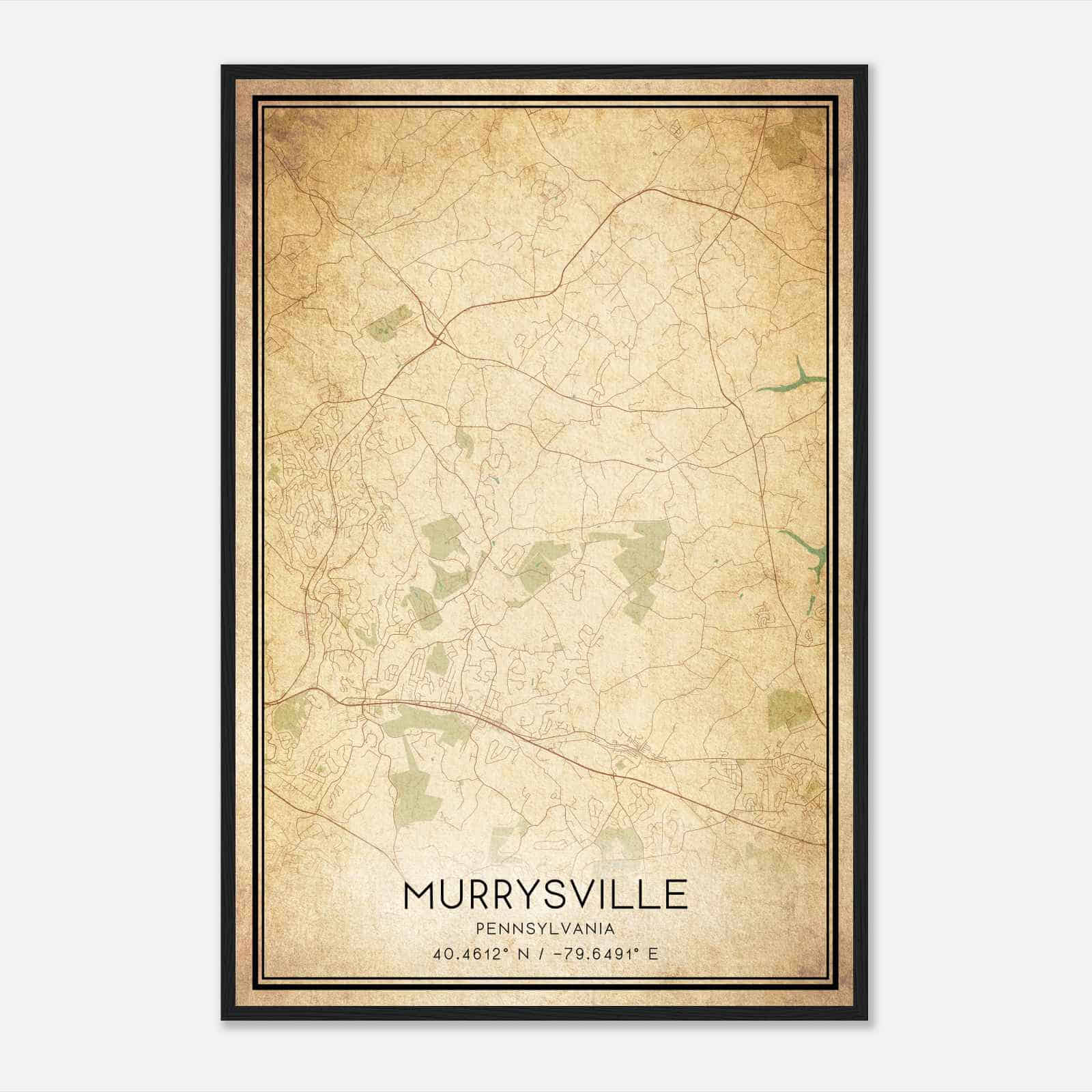 Vintage Murrysville Pennsylvania Map Poster, Modern Home Decor Wall Art Print