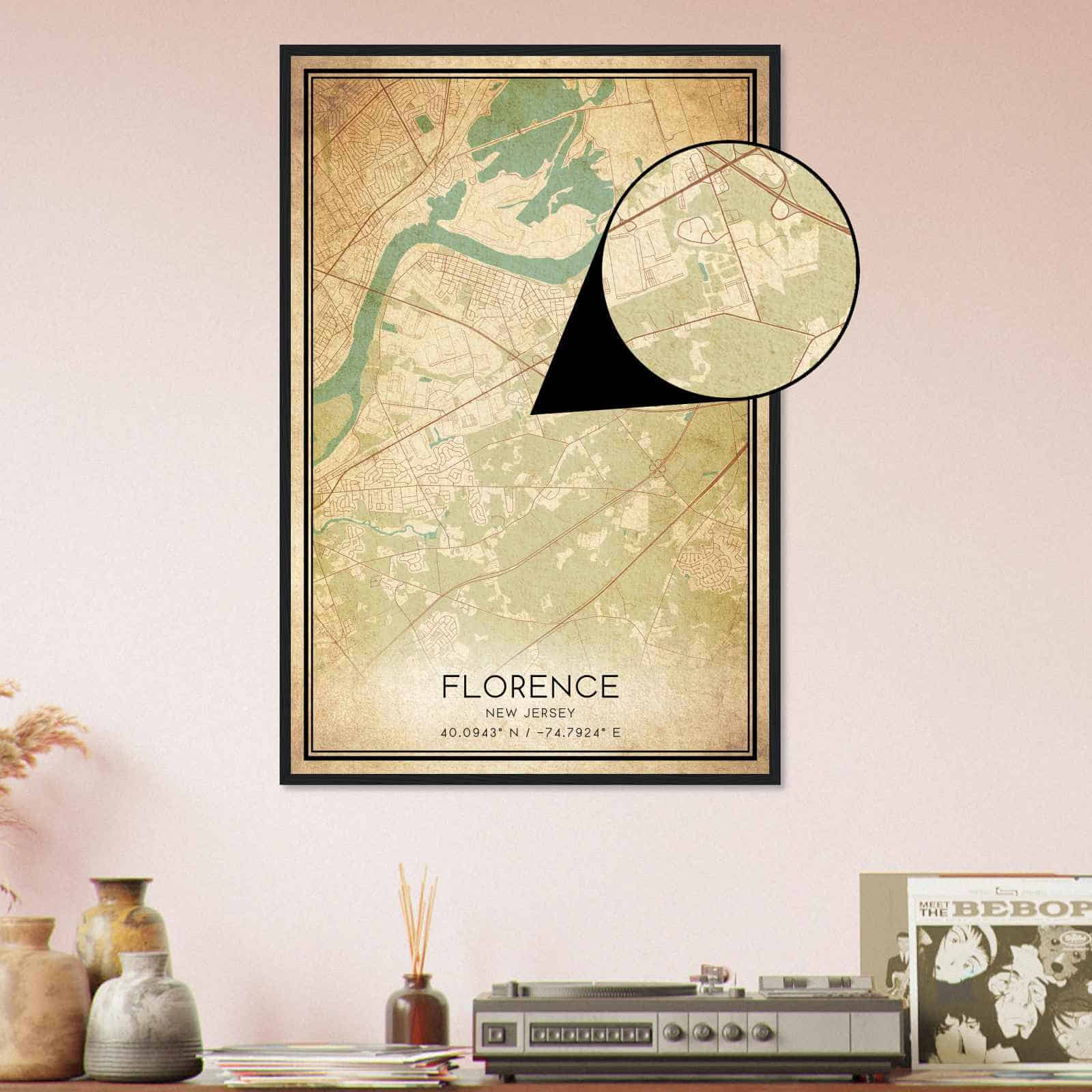 Deerfield Kansas Map Poster, Modern Home Decor Wall Art Print (Copy)