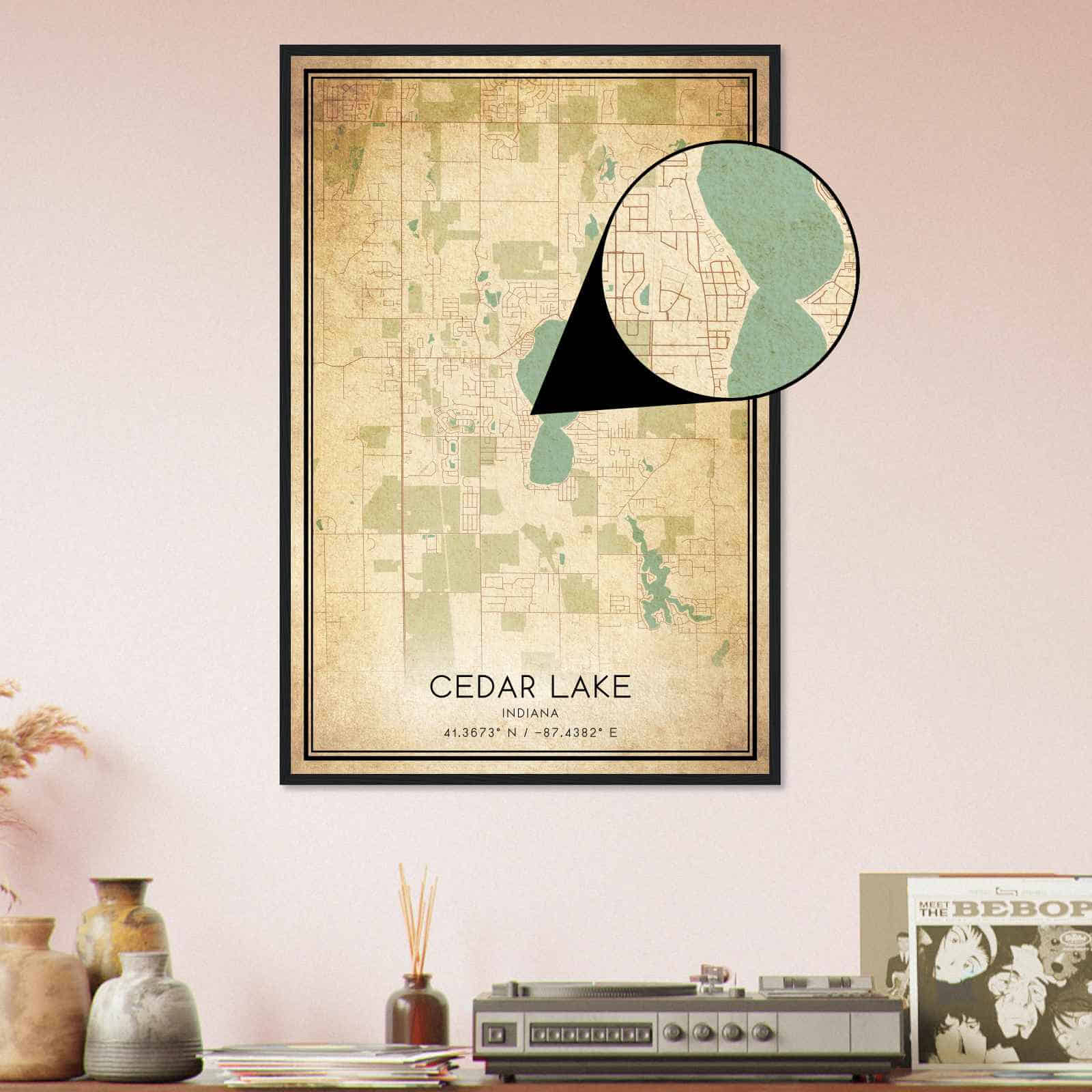 Deerfield Kansas Map Poster, Modern Home Decor Wall Art Print (Copy)