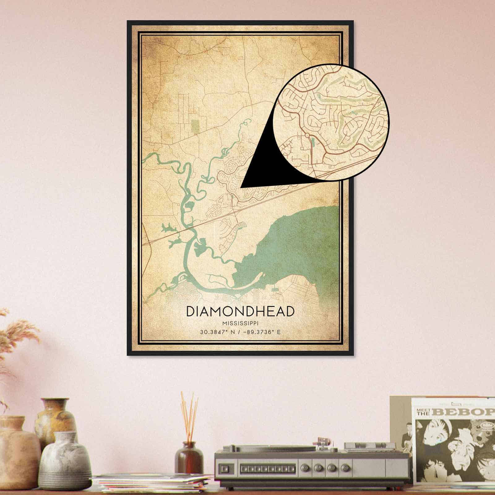 Deerfield Kansas Map Poster, Modern Home Decor Wall Art Print (Copy)
