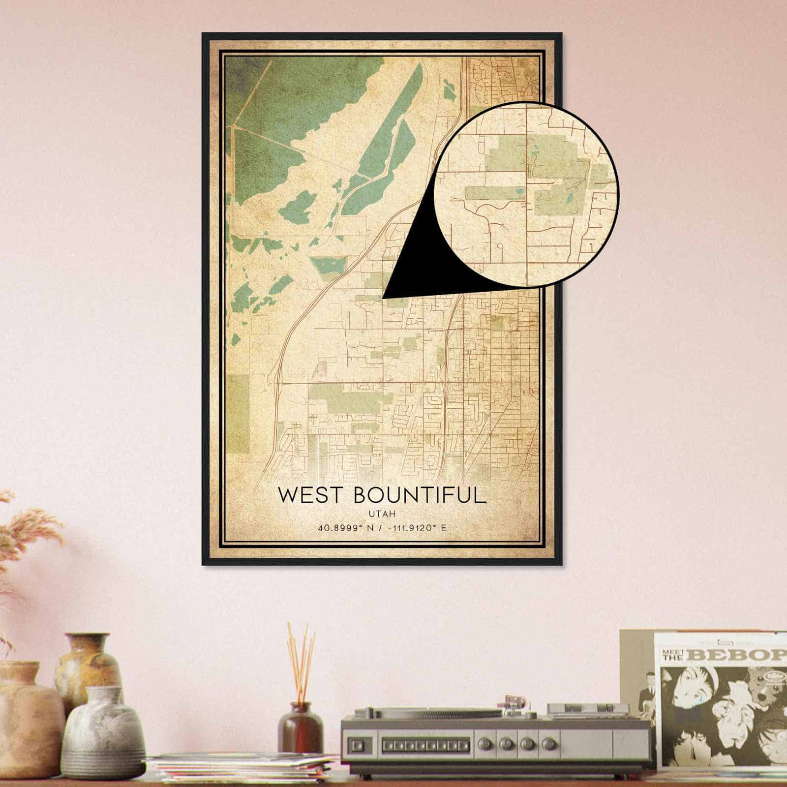 Deerfield Kansas Map Poster, Modern Home Decor Wall Art Print (Copy)