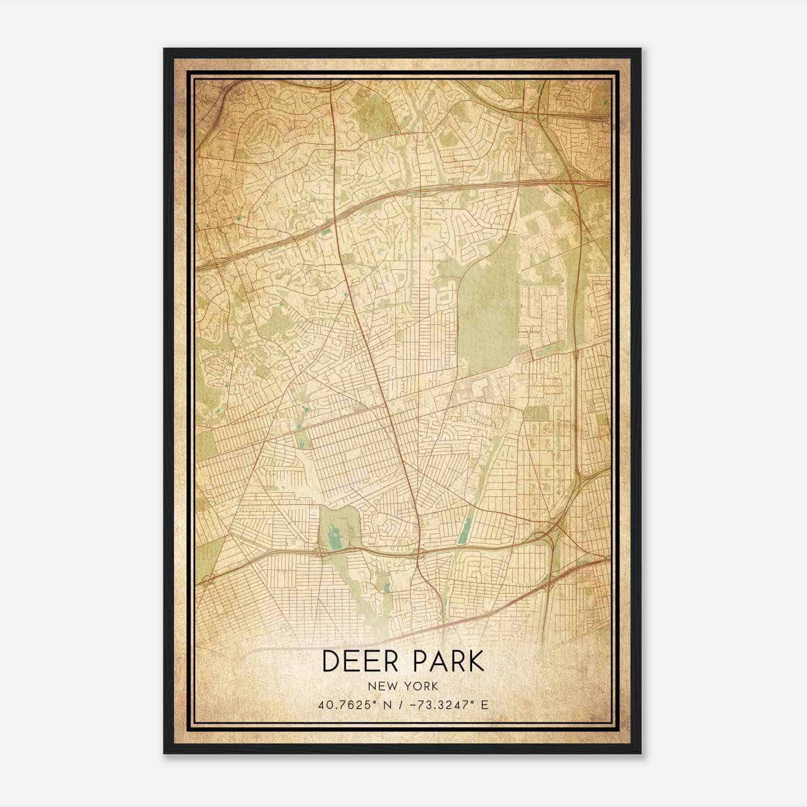 Vintage Deer Park New York Map Poster, Modern Home Decor Wall Art Print Vintage Deer Park New York Map Poster, Modern Home Decor Wall Art Print