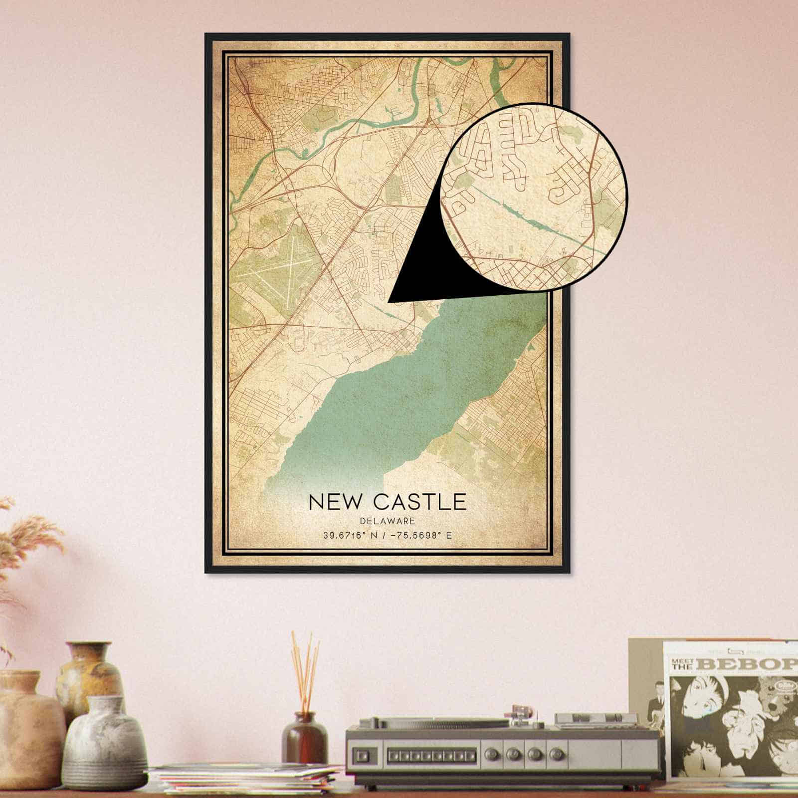 Deerfield Kansas Map Poster, Modern Home Decor Wall Art Print (Copy)