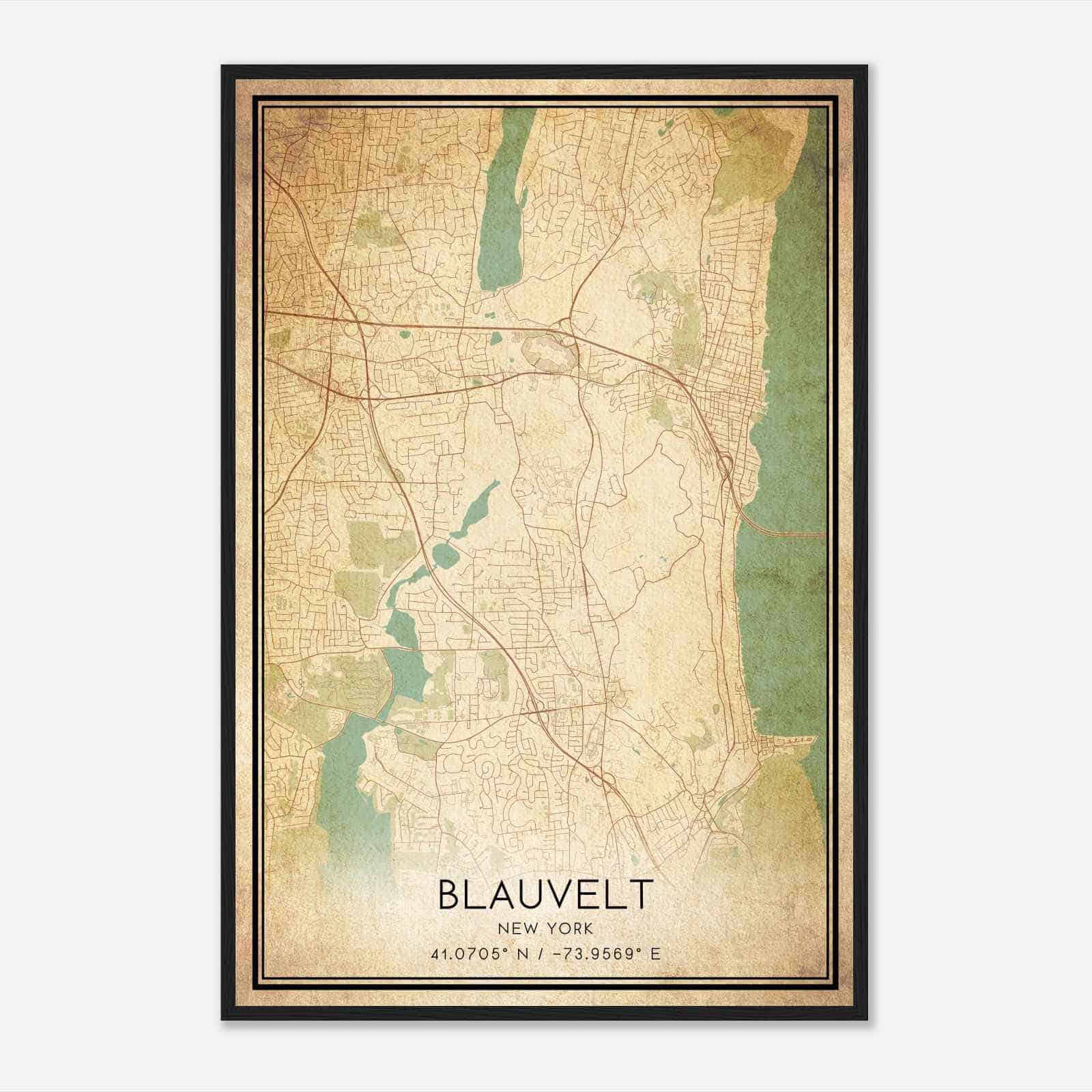Vintage Blauvelt New York Map Poster, Modern Home Decor Wall Art Print Vintage Blauvelt New York Map Poster, Modern Home Decor Wall Art Print