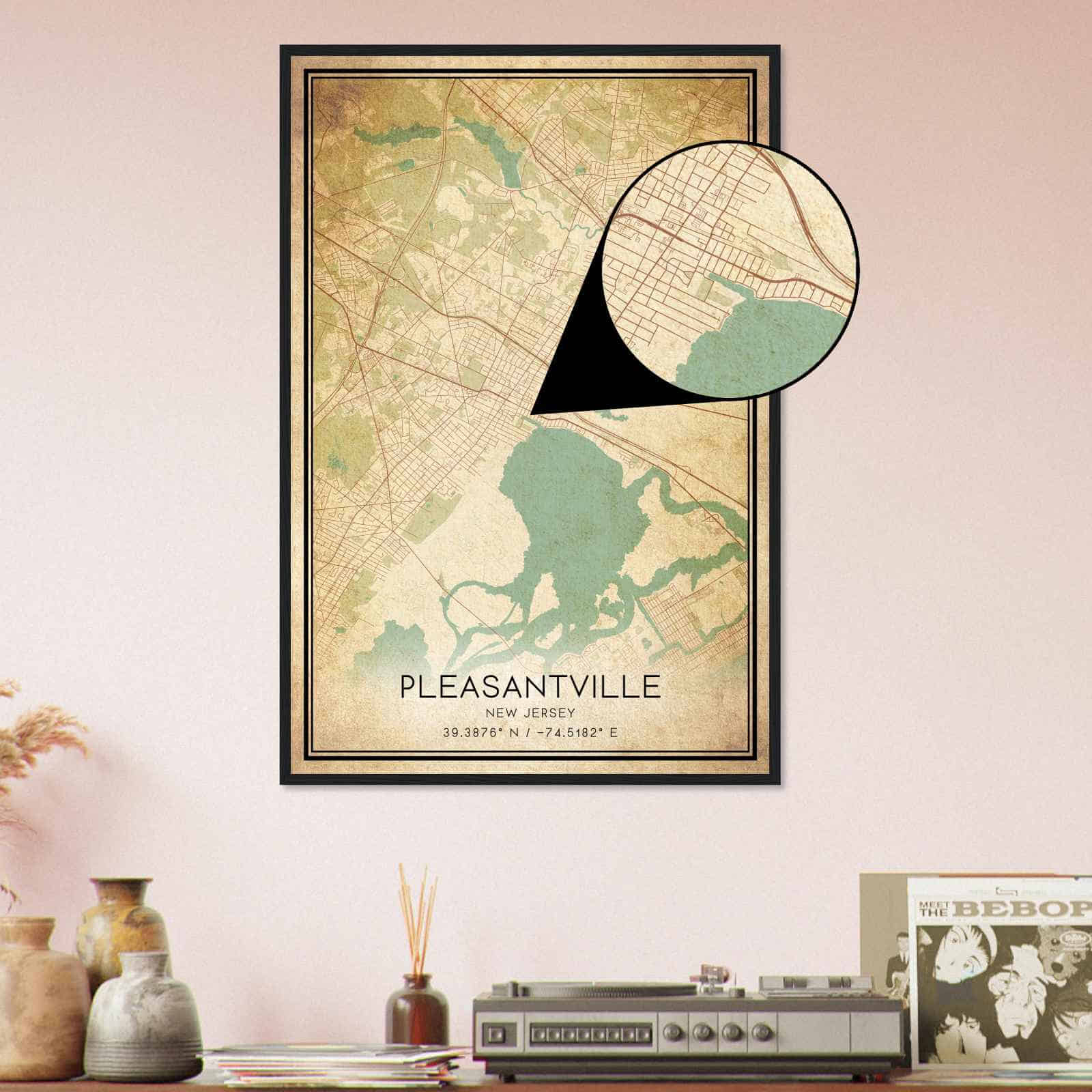 Deerfield Kansas Map Poster, Modern Home Decor Wall Art Print (Copy)