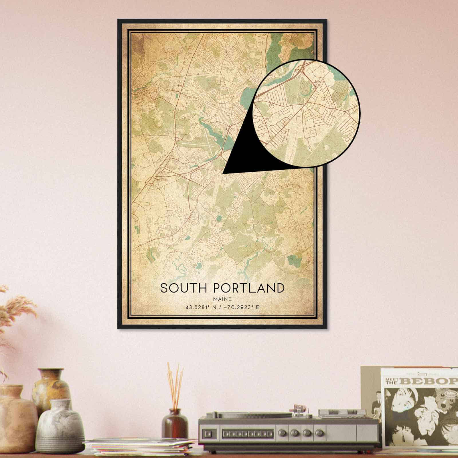 Deerfield Kansas Map Poster, Modern Home Decor Wall Art Print (Copy)