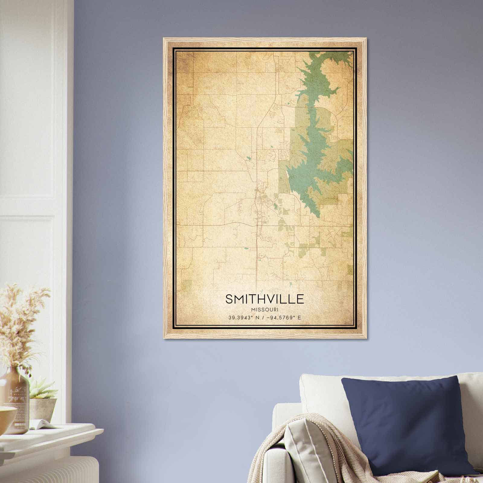 Deerfield Kansas Map Poster, Modern Home Decor Wall Art Print (Copy)