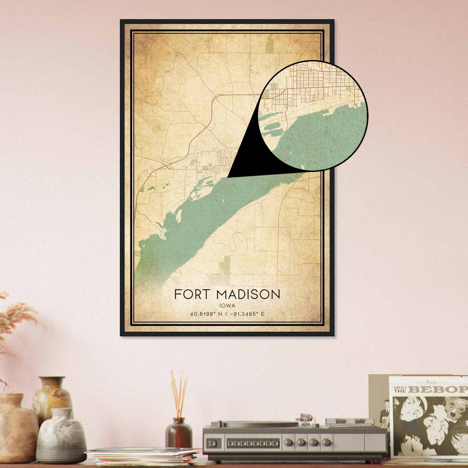 Deerfield Kansas Map Poster, Modern Home Decor Wall Art Print (Copy)