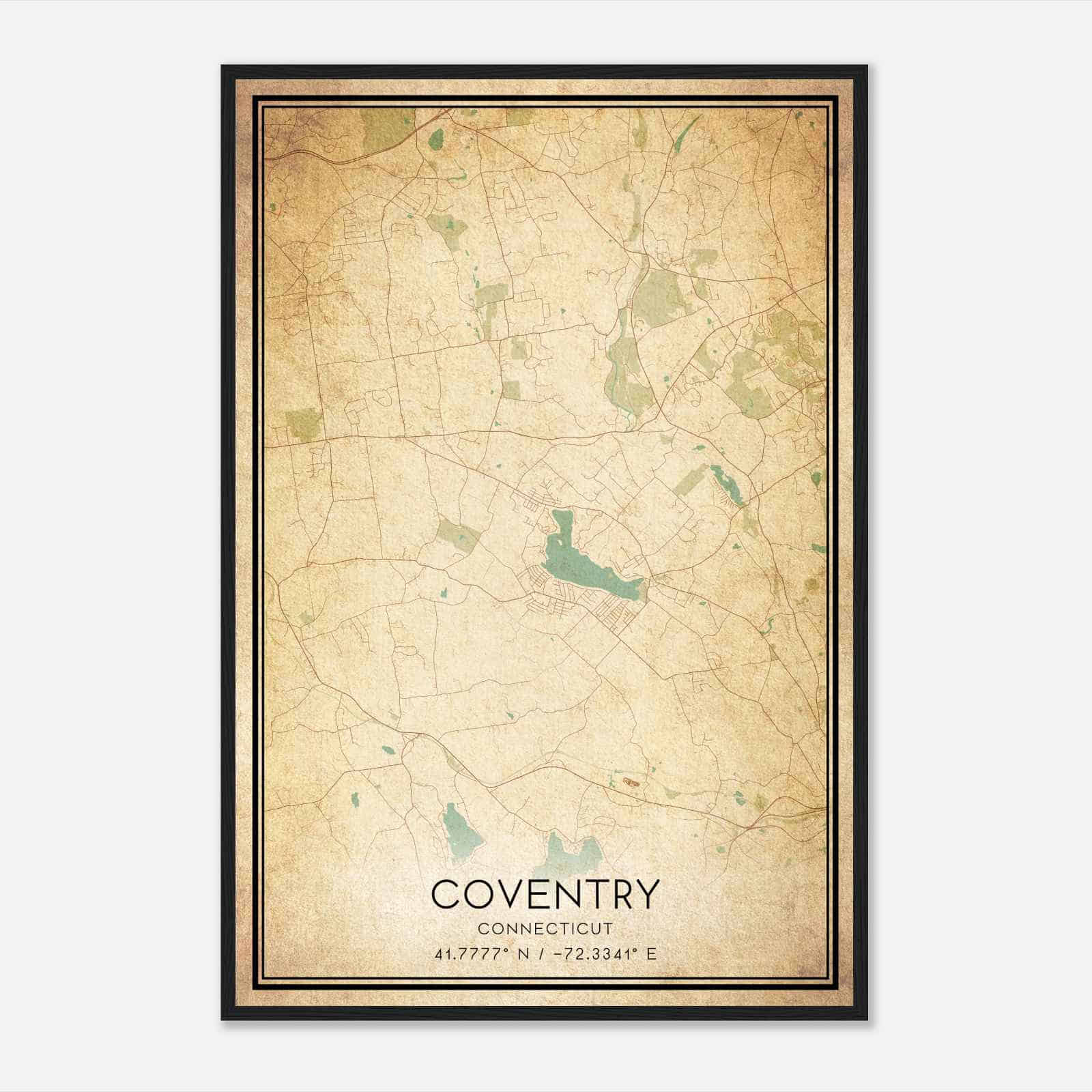 Vintage Coventry Connecticut Map Poster, Modern Home Decor Wall Art Print Vintage Coventry Connecticut Map Poster, Modern Home Decor Wall Art Print