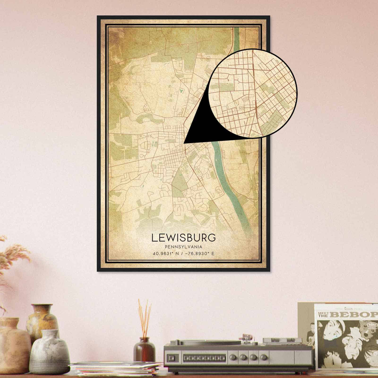 Deerfield Kansas Map Poster, Modern Home Decor Wall Art Print (Copy)
