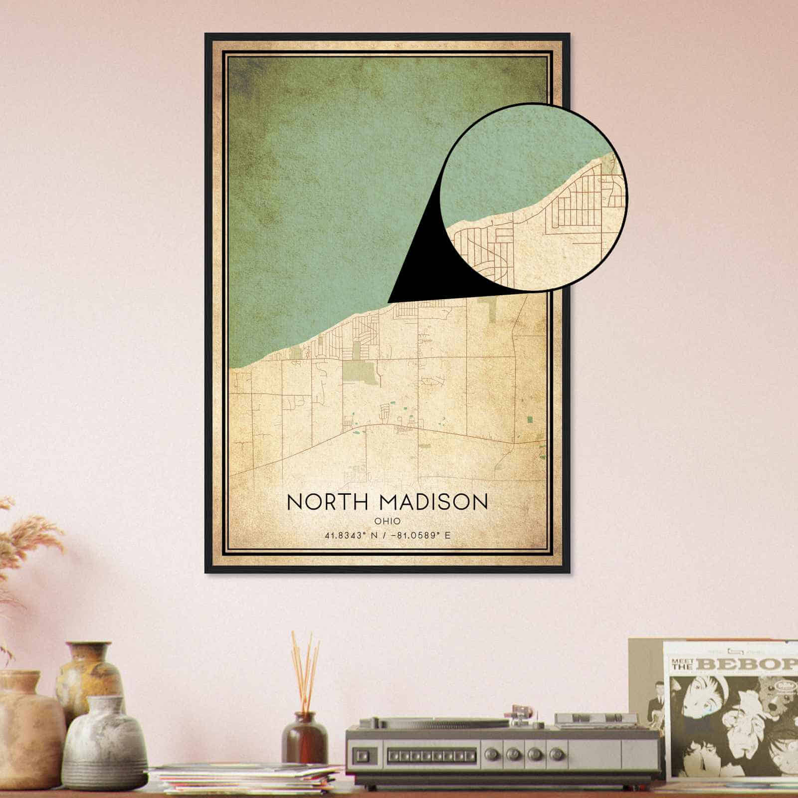 Deerfield Kansas Map Poster, Modern Home Decor Wall Art Print (Copy)