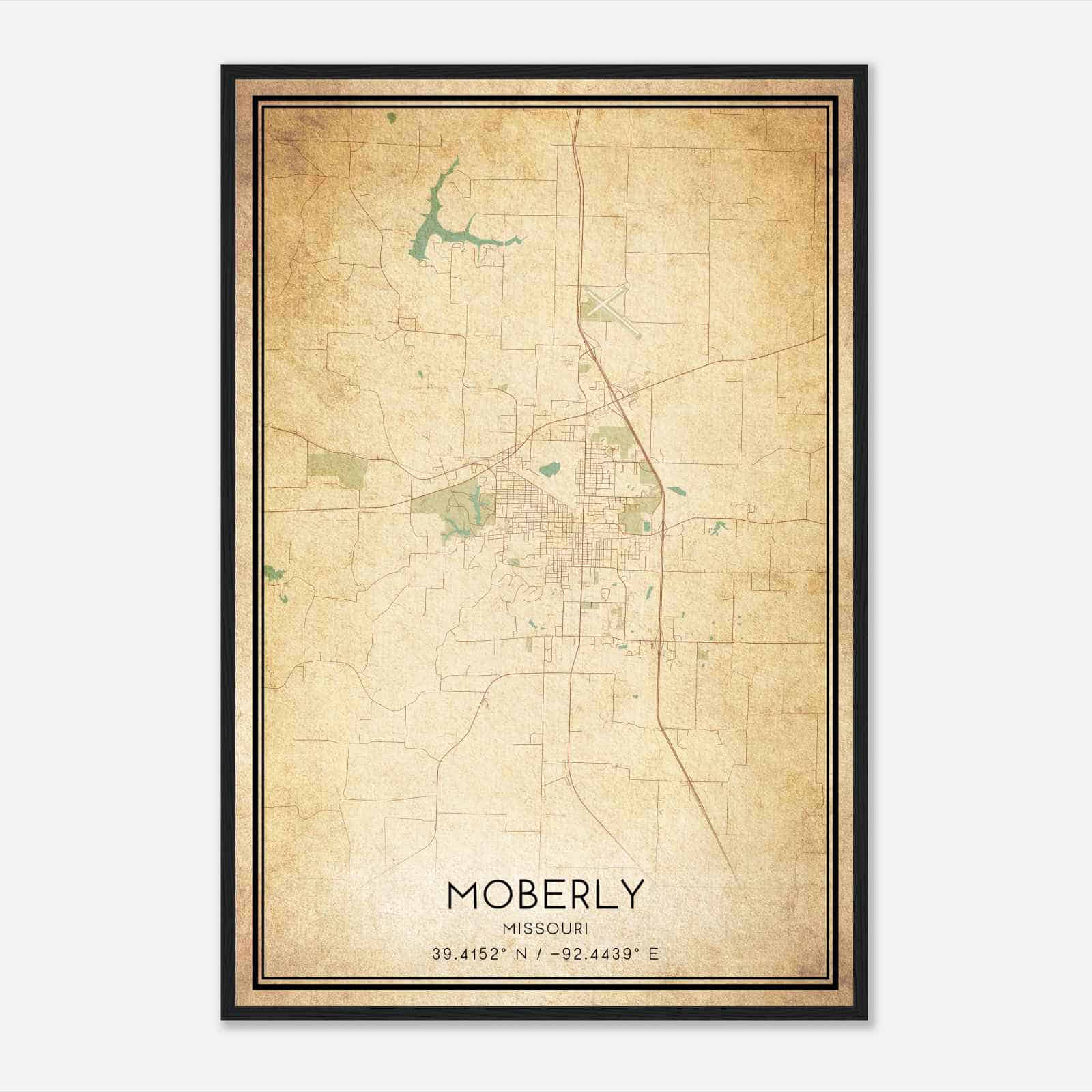 Vintage Moberly Missouri Map Poster, Modern Home Decor Wall Art Print Vintage Moberly Missouri Map Poster, Modern Home Decor Wall Art Print